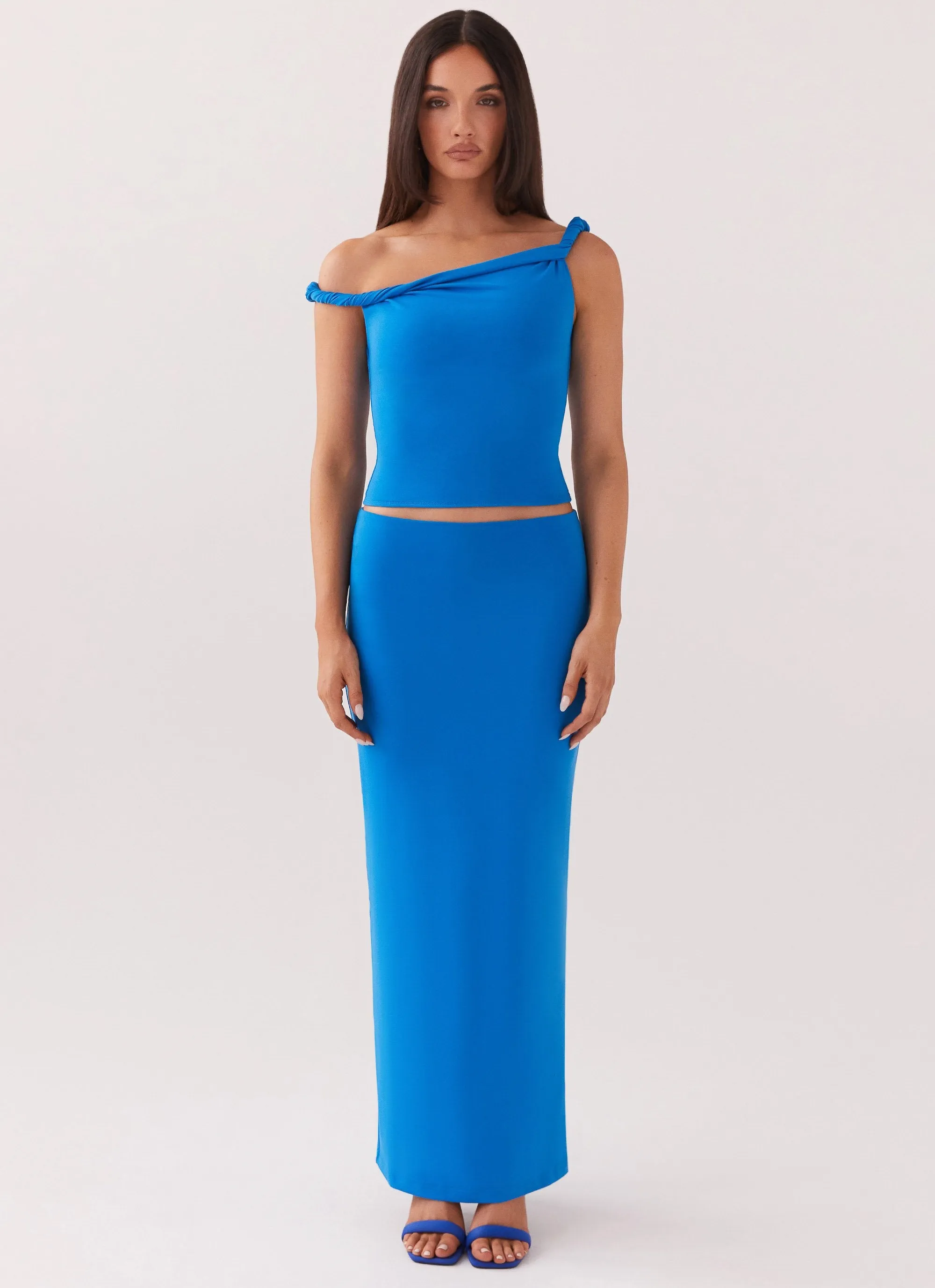 City Mood Solace Soul Maxi Skirt - Cobalt
