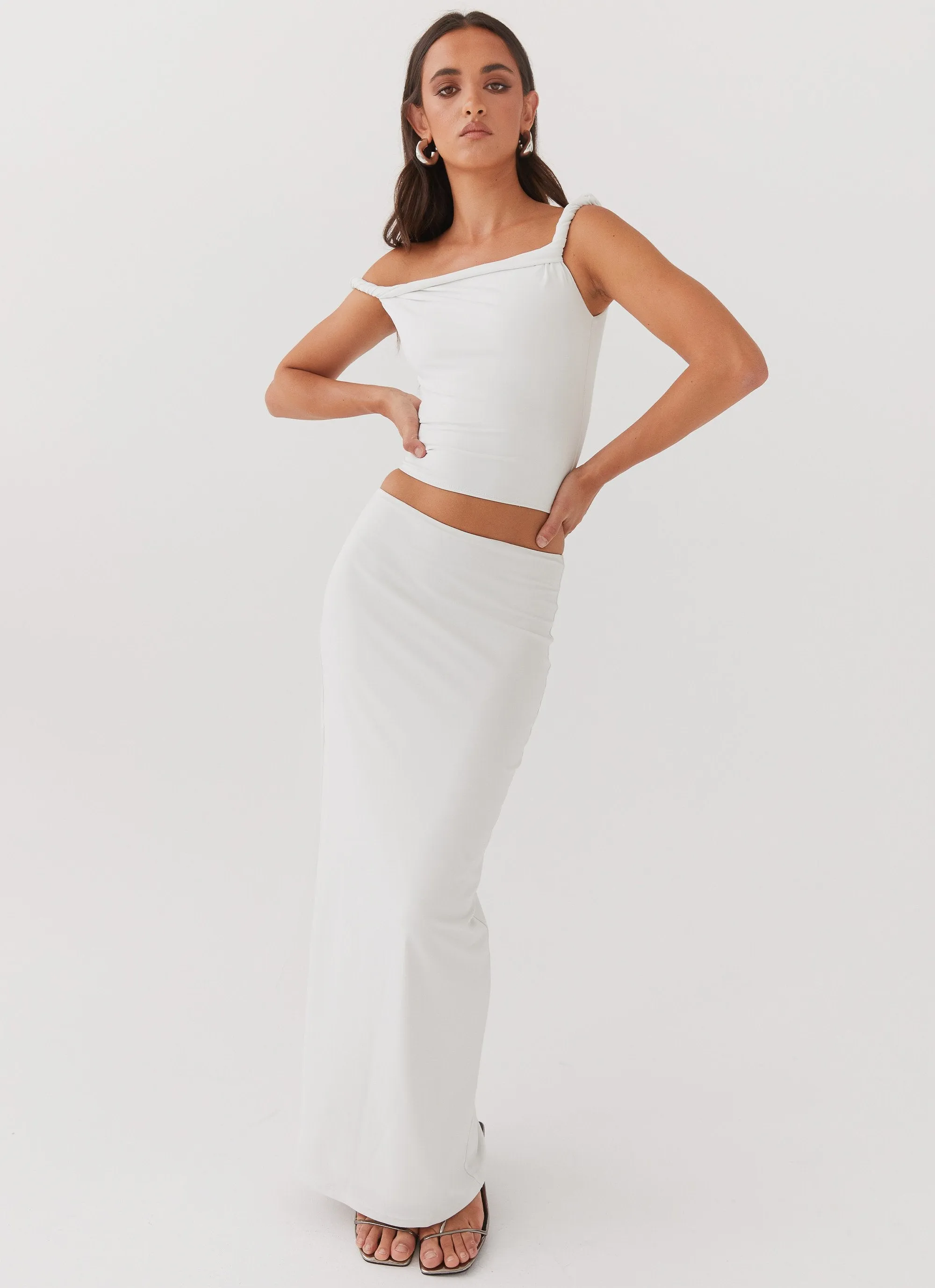 Aesthetic Fit Smart Design Solace Soul Maxi Skirt - Ivory