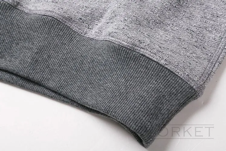 Solid Color Men's Sweatshirt With Long Sleeve