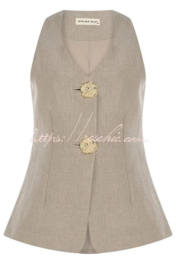 Solid Color Slim Fit V Neck Sleeveless Vest Top