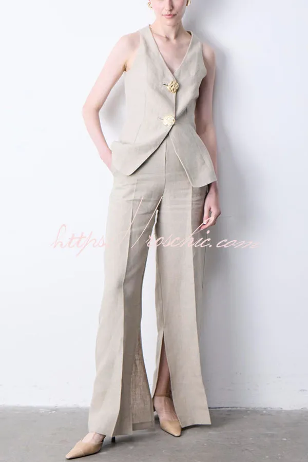 Solid Color Slim Fit V Neck Sleeveless Vest Top