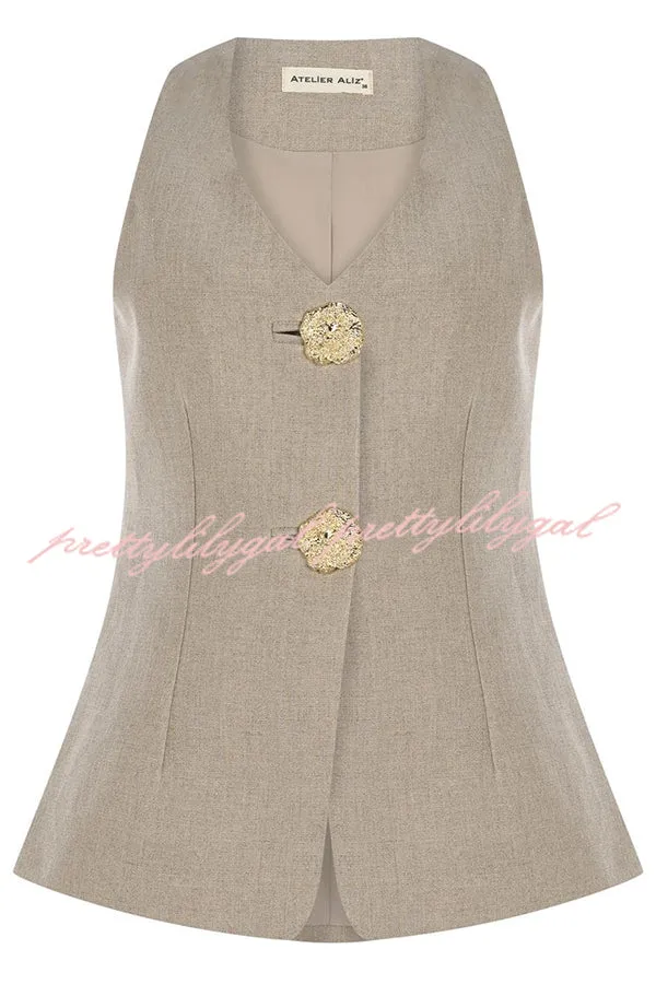 Solid Color Slim Fit V Neck Sleeveless Vest Top