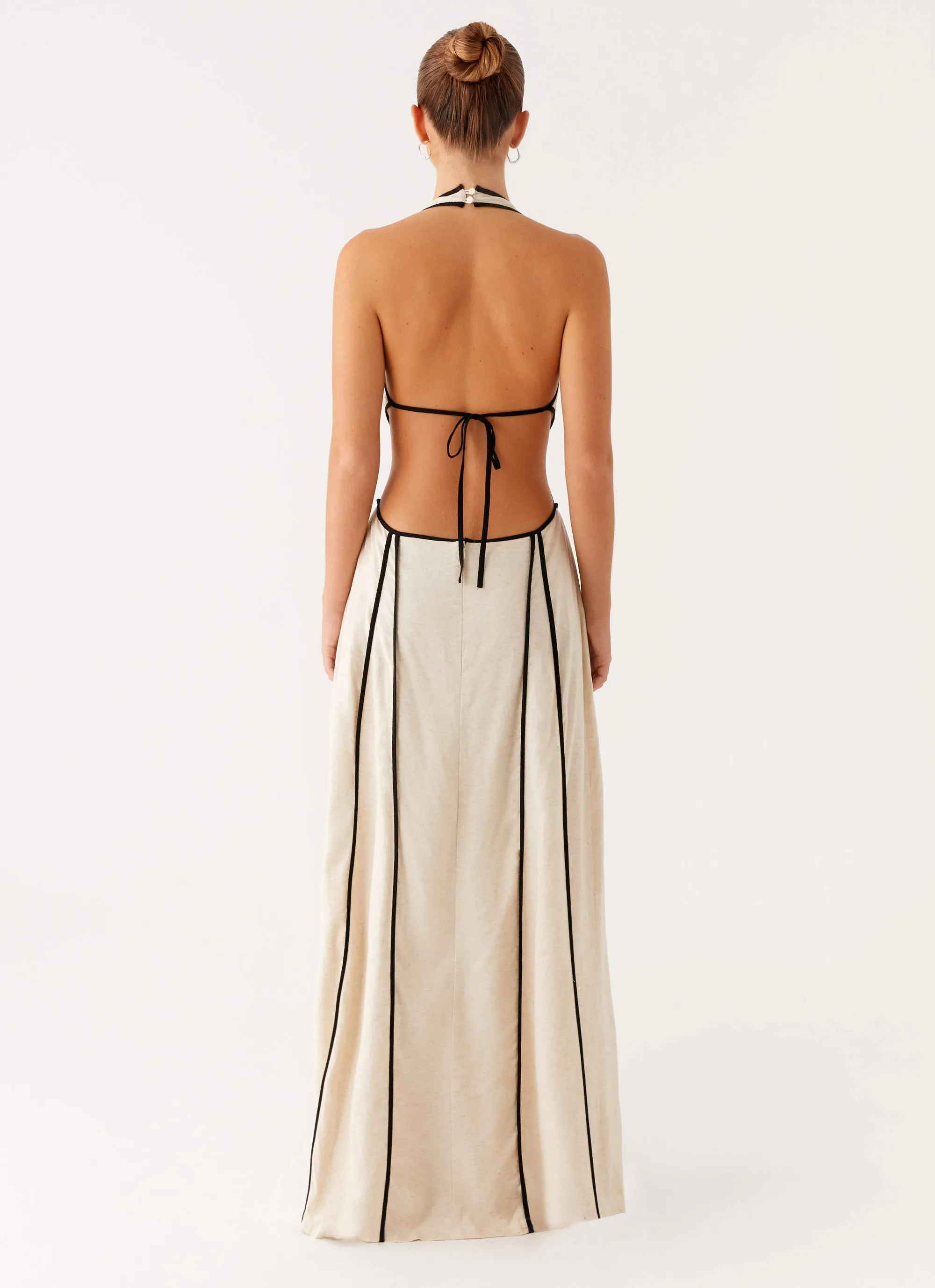 Sonnet Maxi Dress - Oatmeal Layered Look