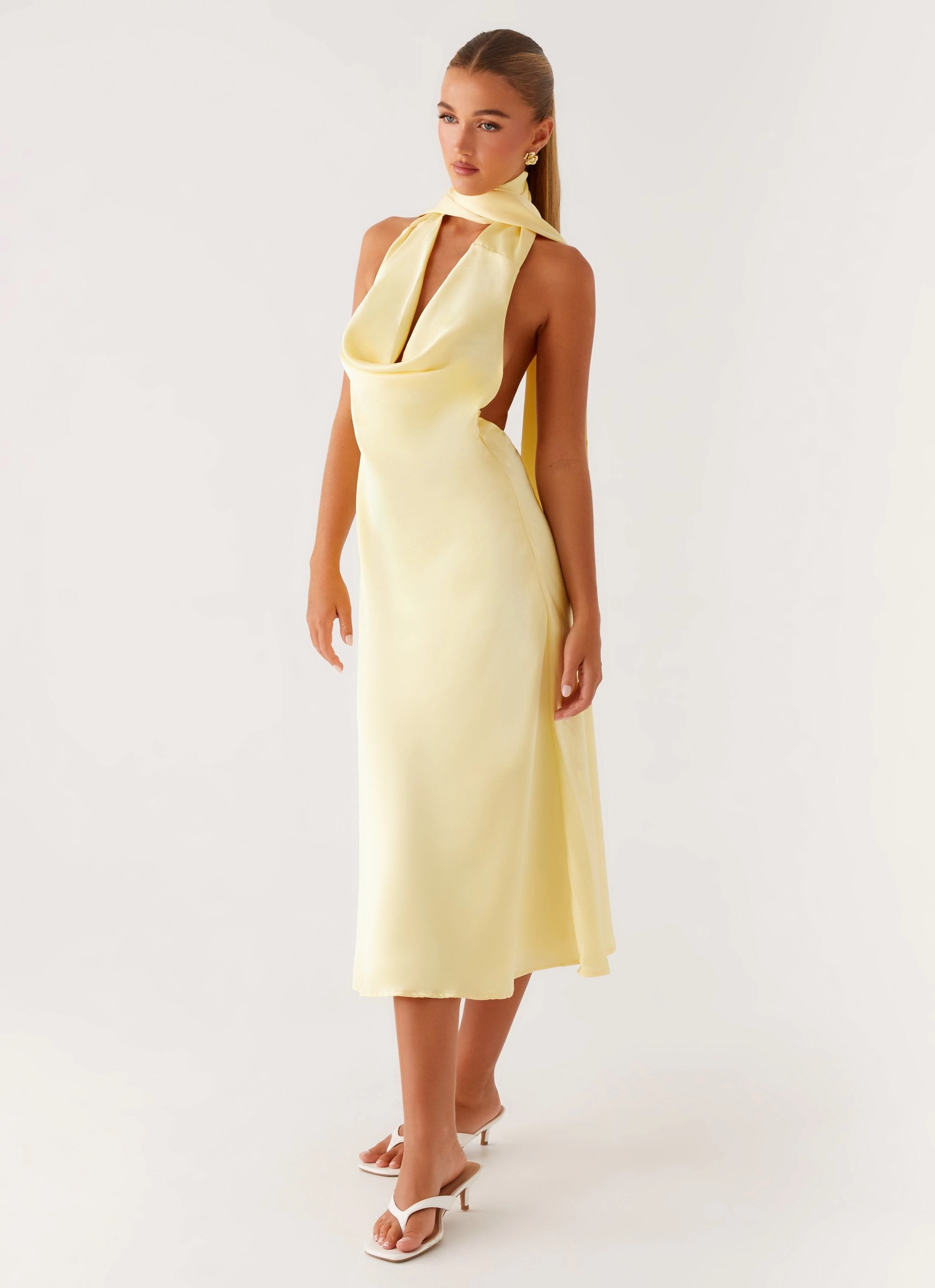 Comfortable texture Sonny Midi Dress - Yellow