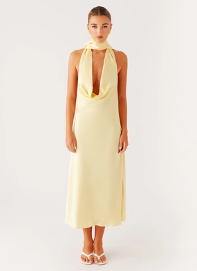 Sonny Midi Dress - Yellow Fashionable Fit Sonny Midi Dress - Yellow Bold colors