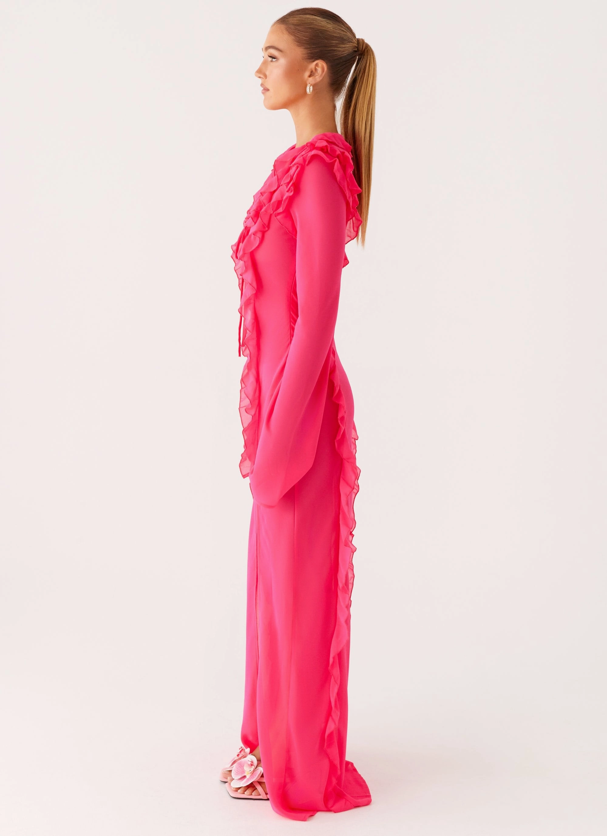 Charlize Maxi Dress - Pink Airy Fabric
