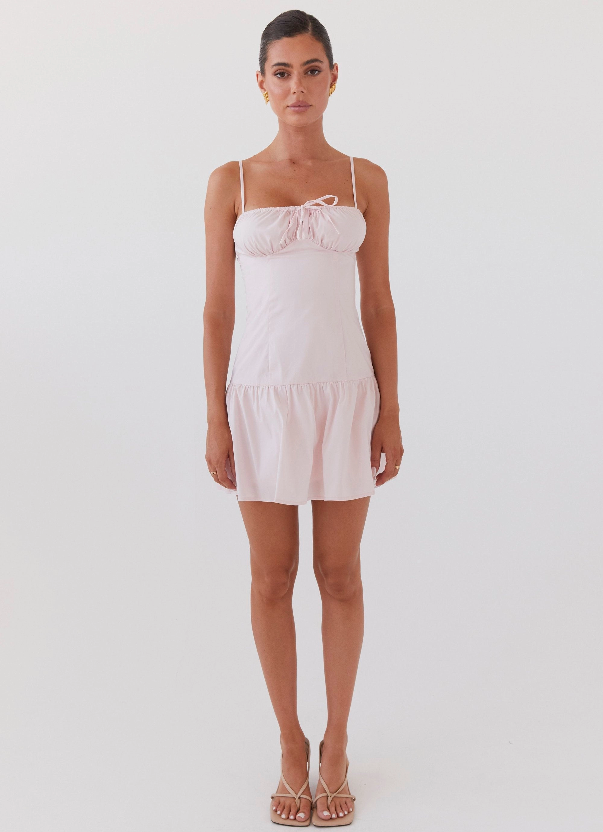 Romantic Charm Bustier Mini Dress - Baby Pink Daily Option