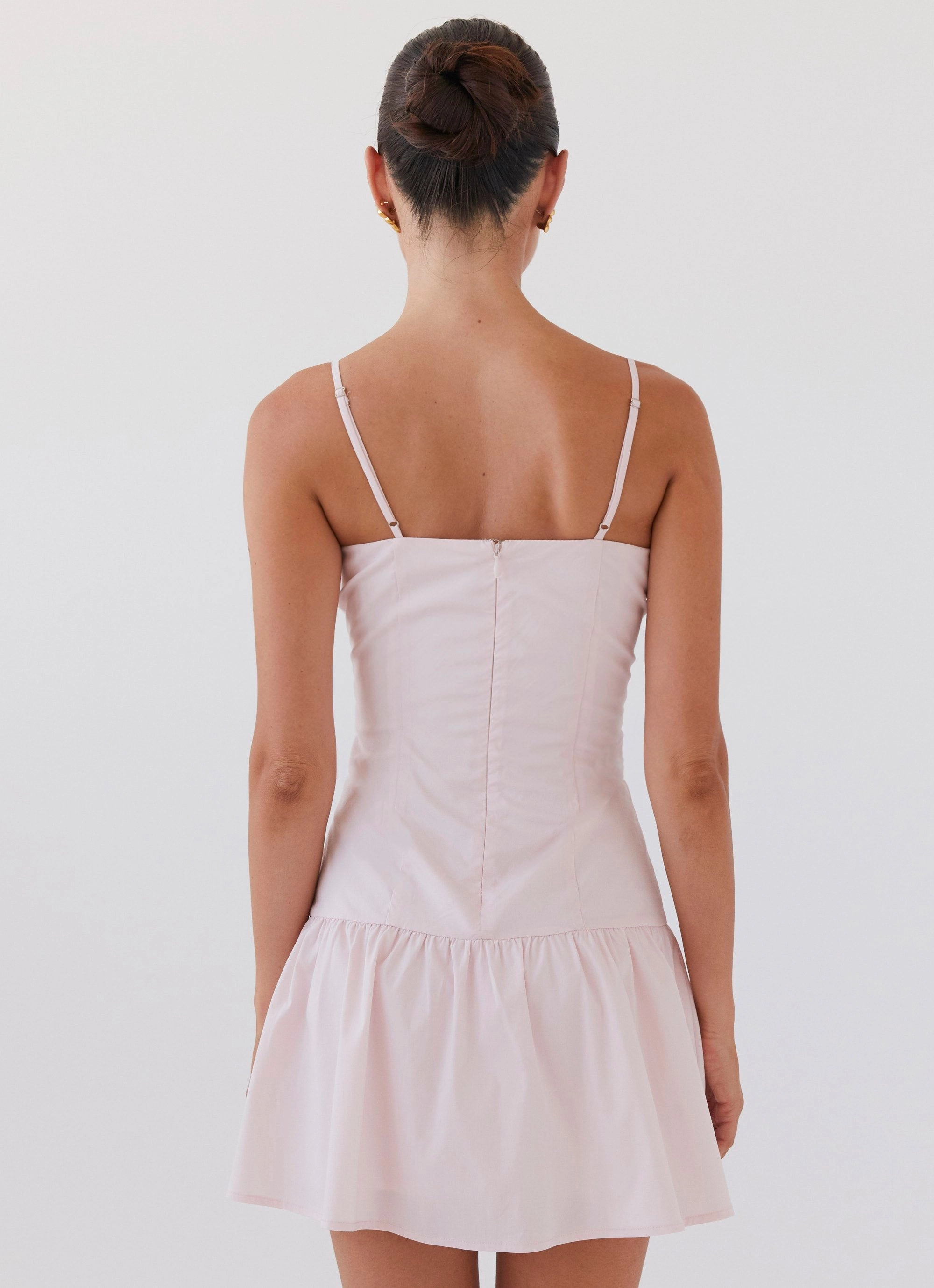 Layered Comfort Wear Romantic Charm Bustier Mini Dress - Baby Pink