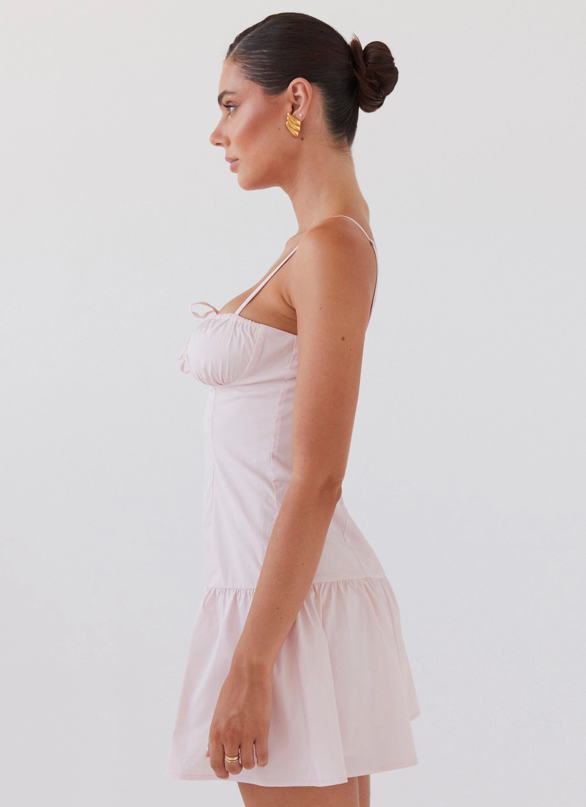 Easy Layering Romantic Charm Bustier Mini Dress - Baby Pink