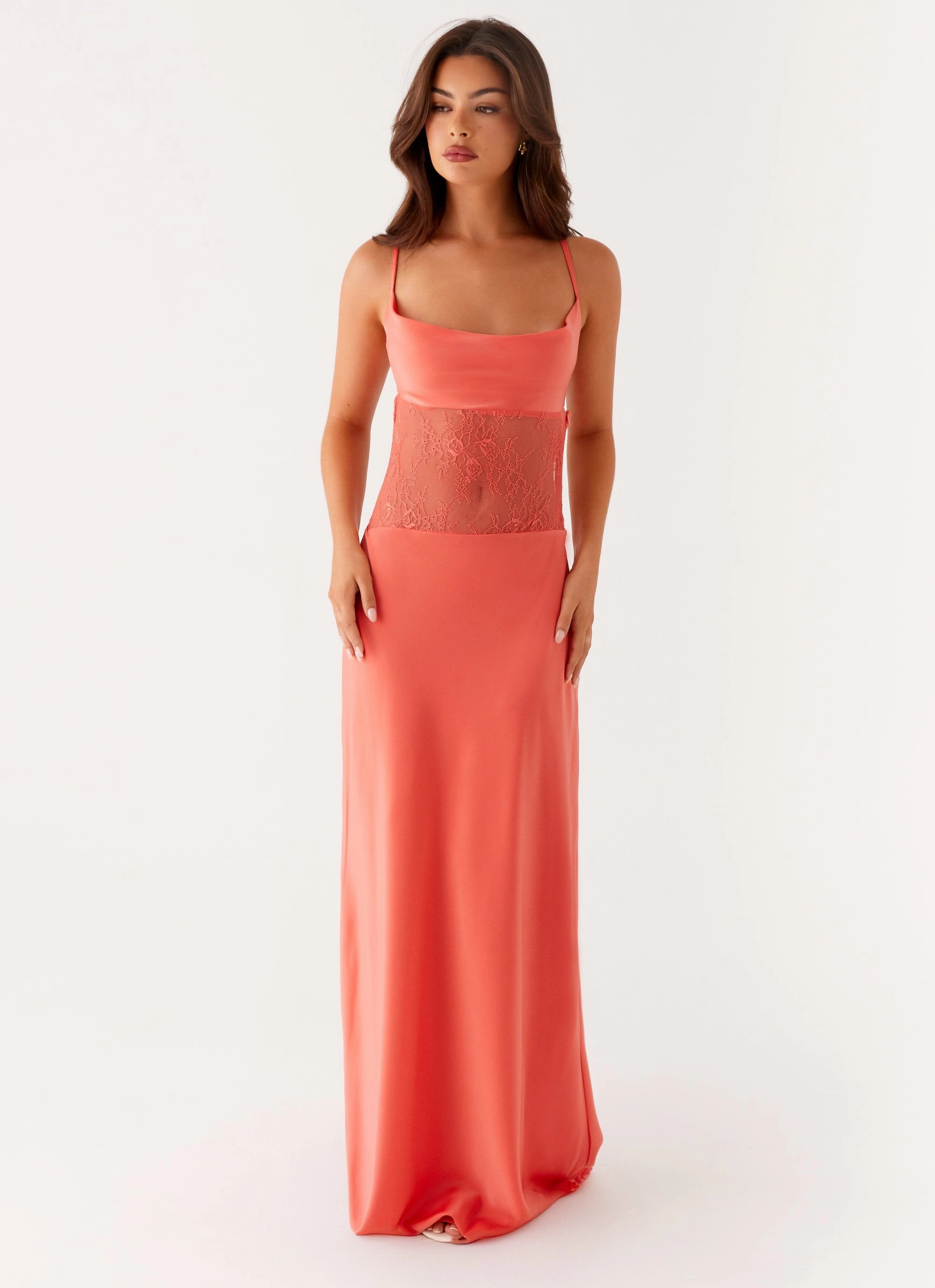Versatile Layer Classic Motion Shae Maxi Dress - Tangerine