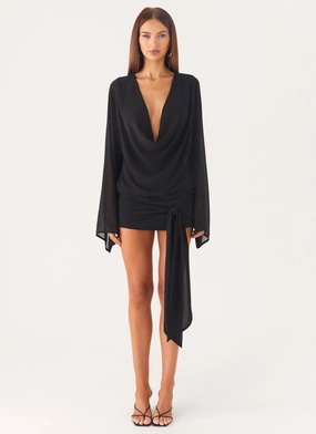 Sorrel Long Sleeve Mini Dress - Black Graceful Outfit Sorrel Long Sleeve Mini Dress - Black Perfect Style Easy Movement