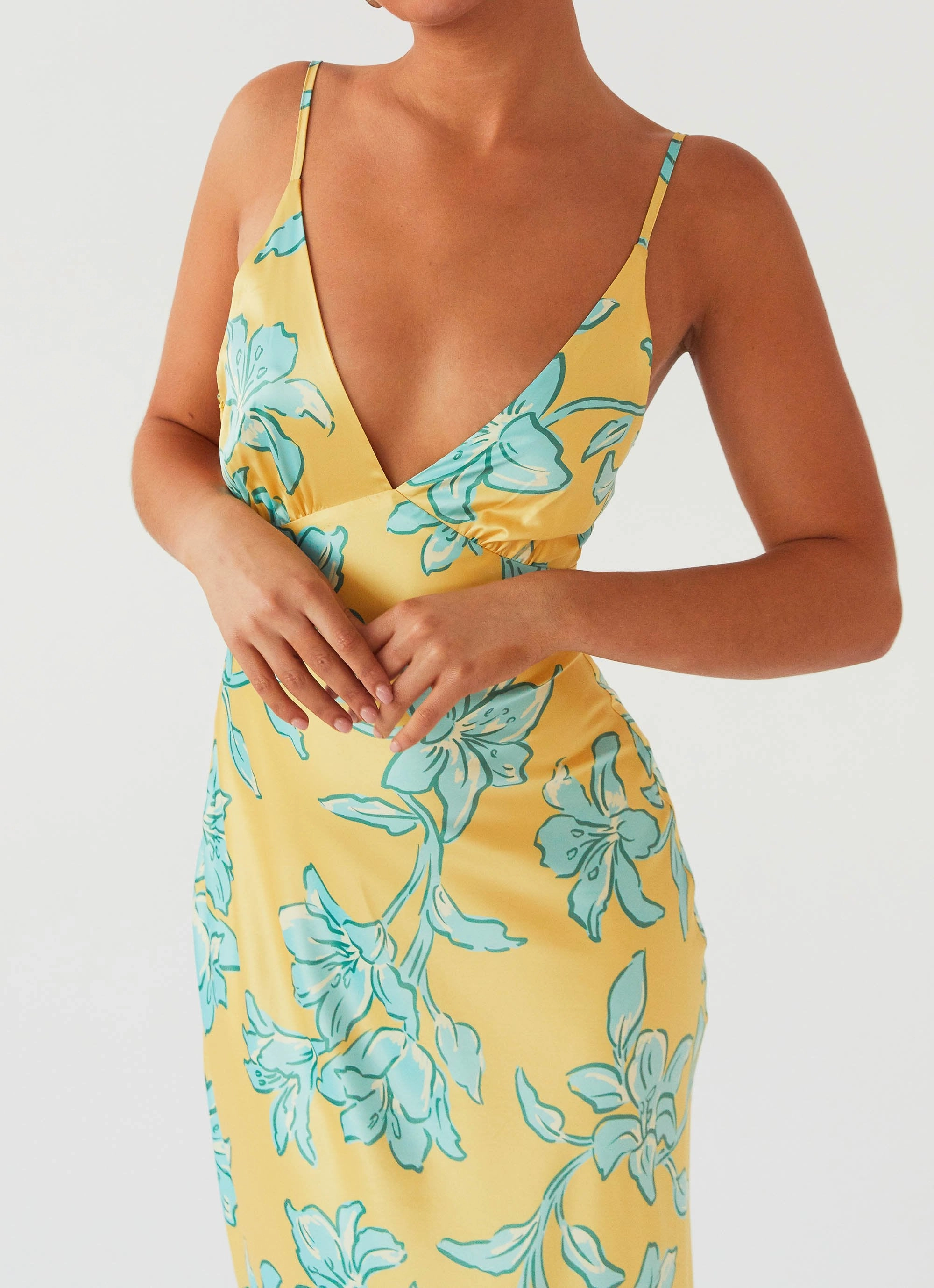 Sorrento Sun Maxi Dress - Golden Bloom Cozy Balance