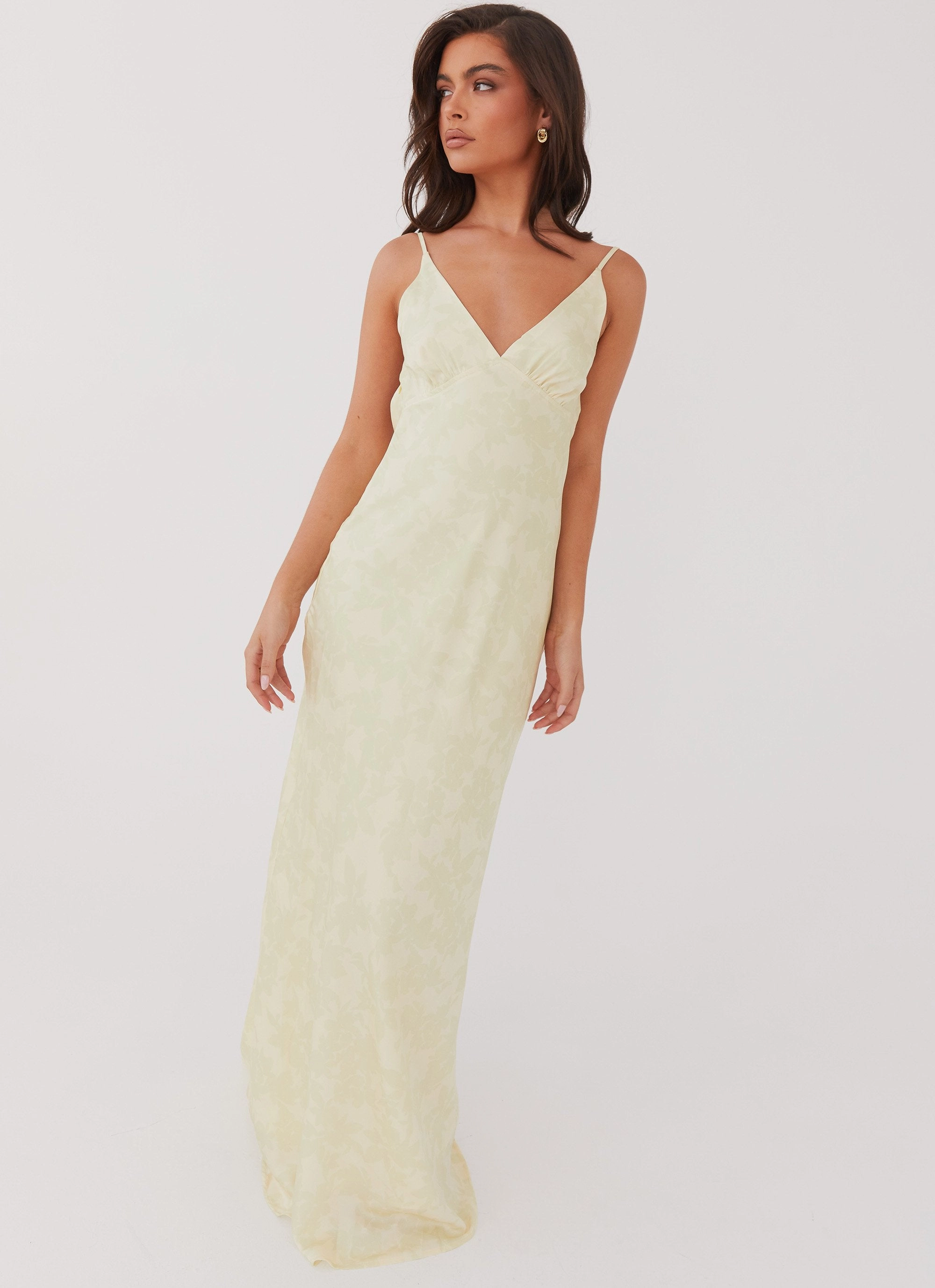 Sorrento Sun Maxi Dress - Yellow Floral Statement Neck