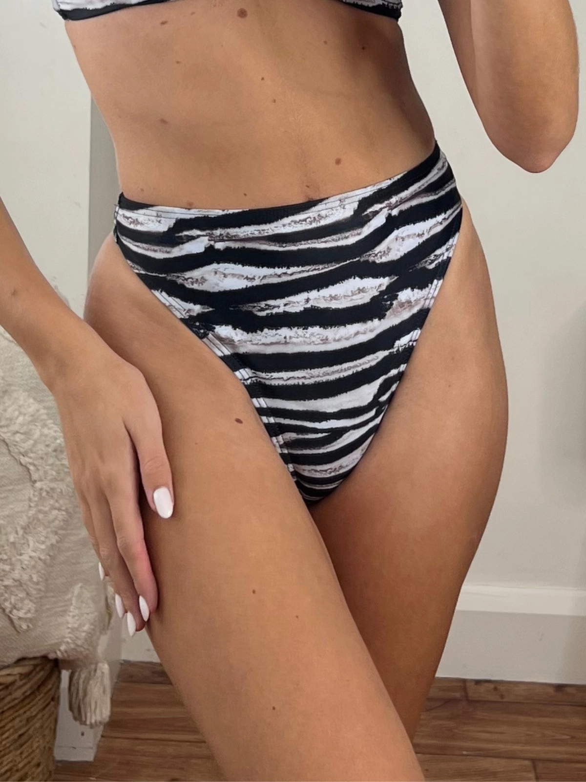 Summer Swimwear South Beach Leo High waist Bikini Bottom / Mono Zebra