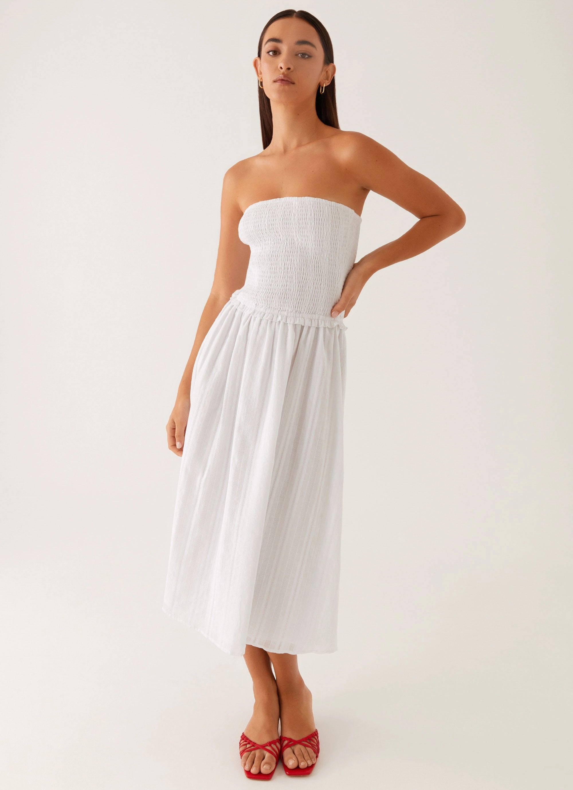 Lulie Shirres Midi Dress - Ivory Jewel Tones