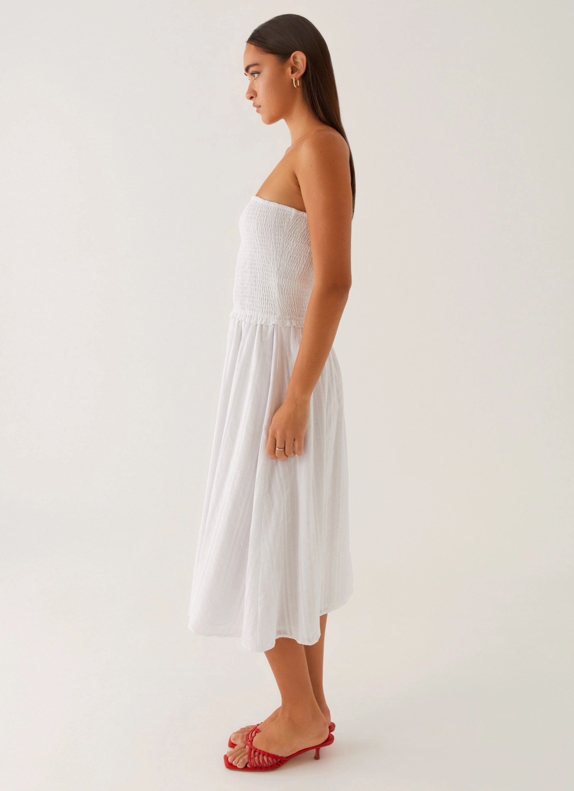 Minimalist feel Lulie Shirres Midi Dress - Ivory