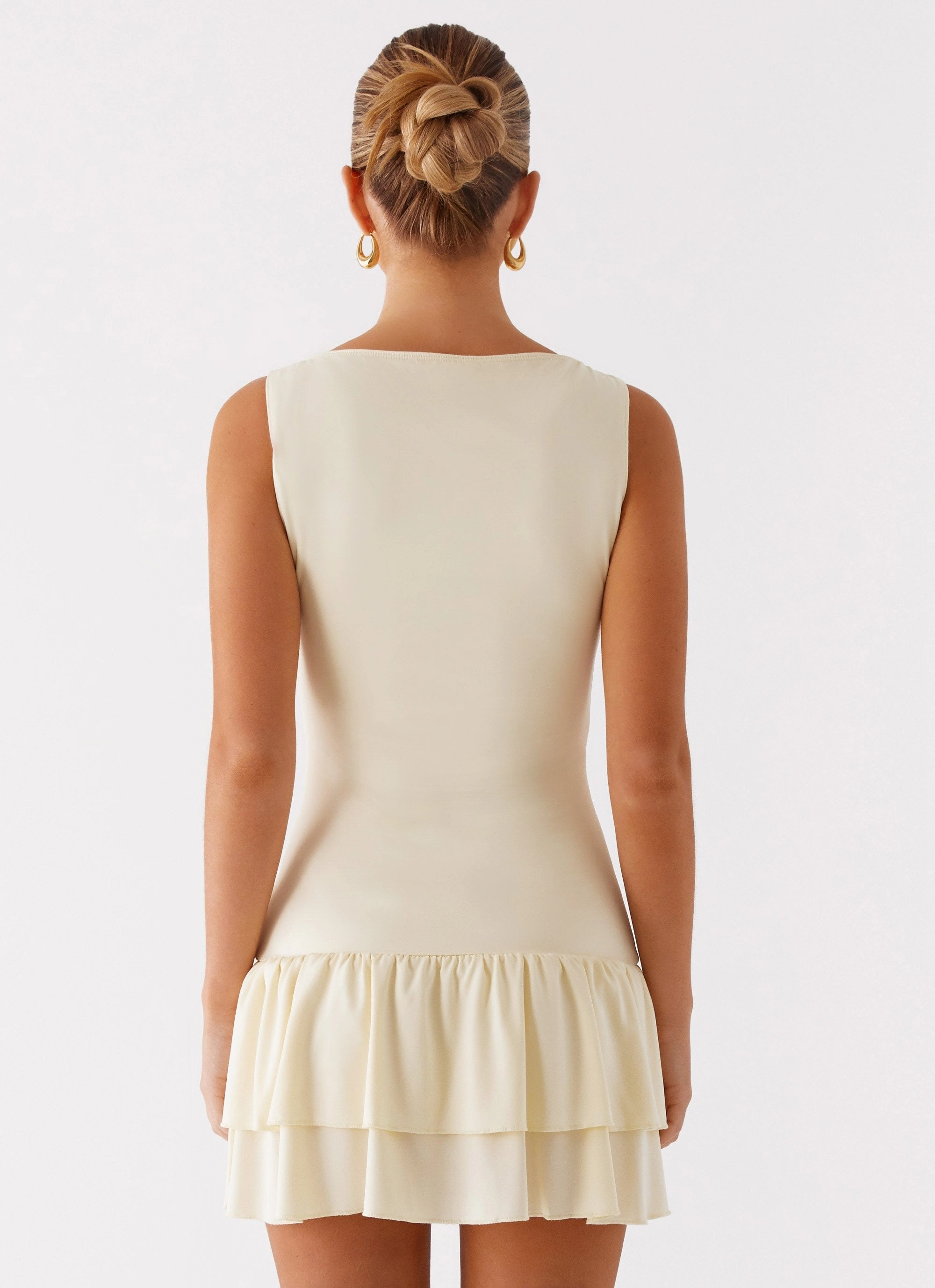 Rhiannon Frill Mini Dress - Yellow Tassel-Detail