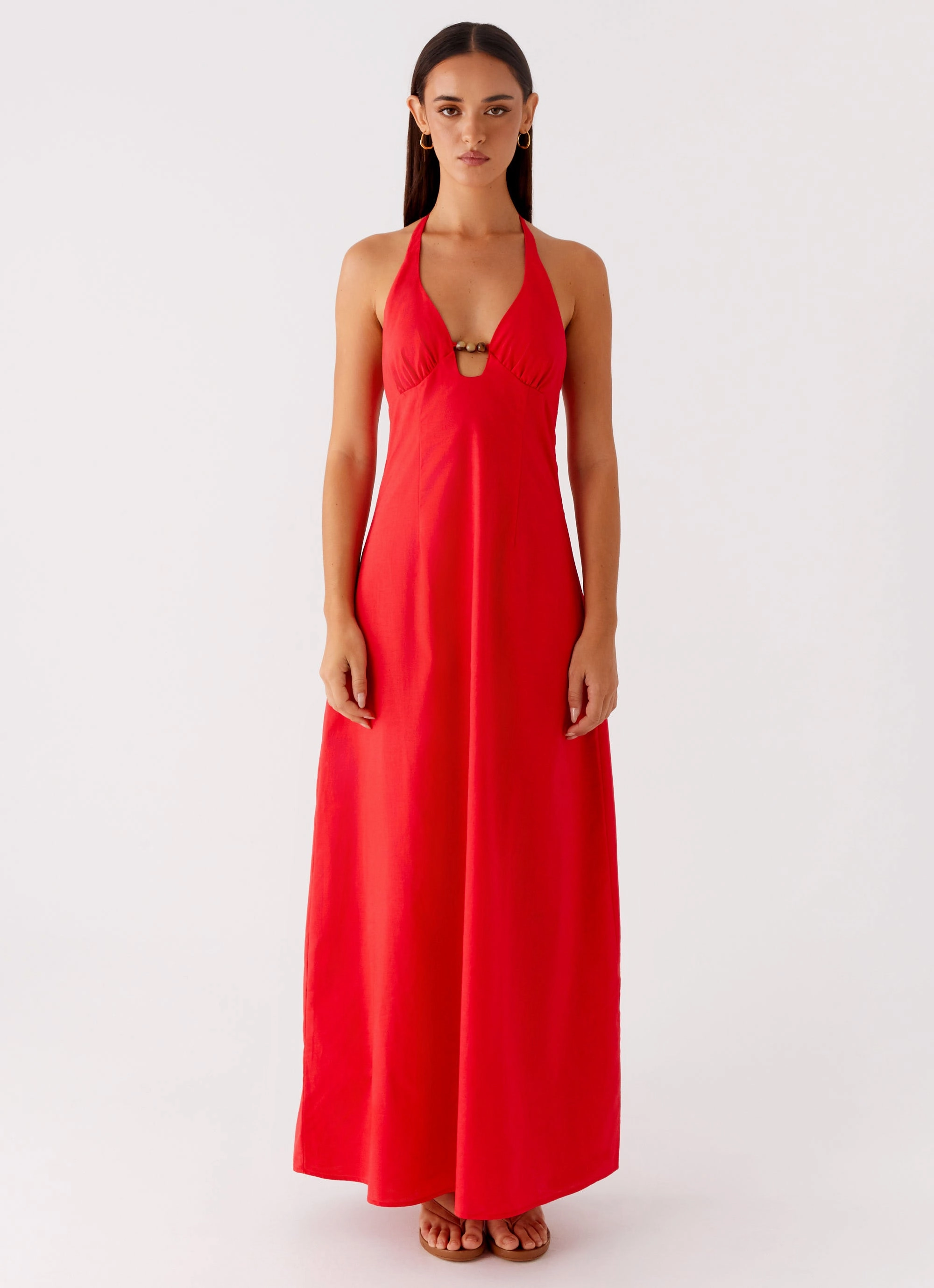 Zana Maxi Dress - Red Refined Line