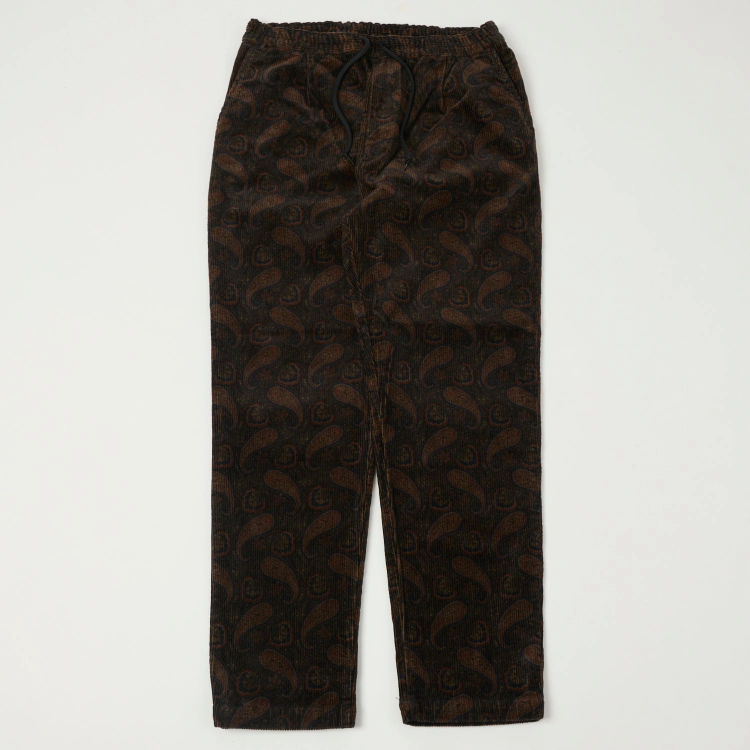 Spellbound Paisley Corduroy Easy Pants - Black