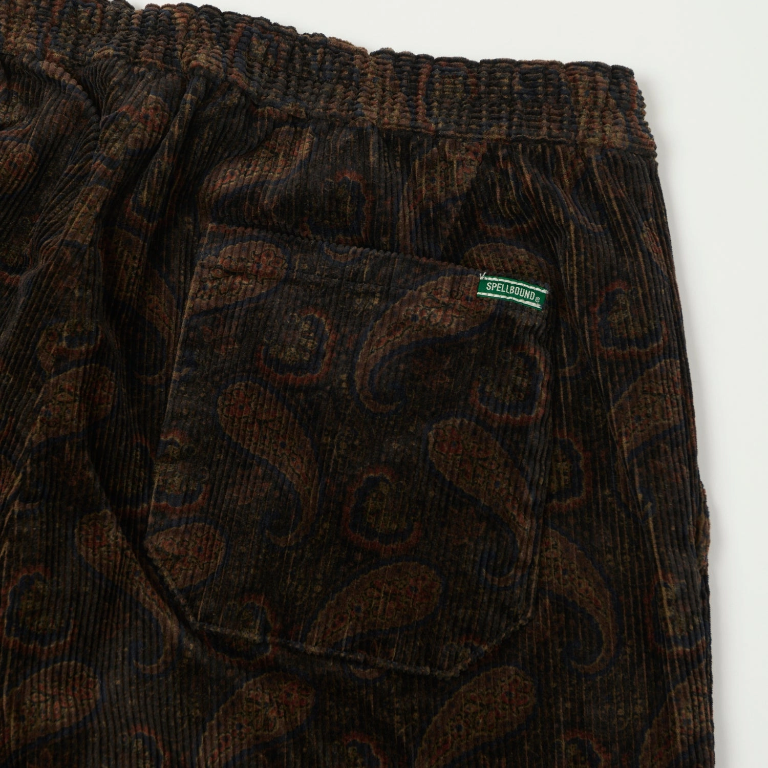 Spellbound Paisley Corduroy Easy Pants - Black