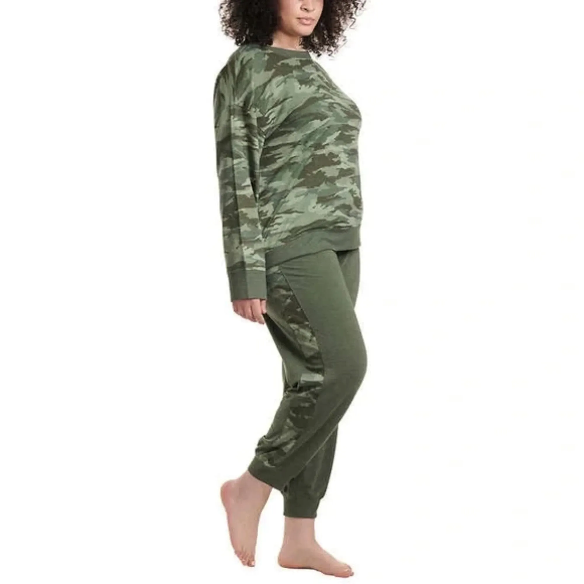 Splendid Women's Plus 2-piece Ultra Soft PJ Camo Print Lounge Pajama Set