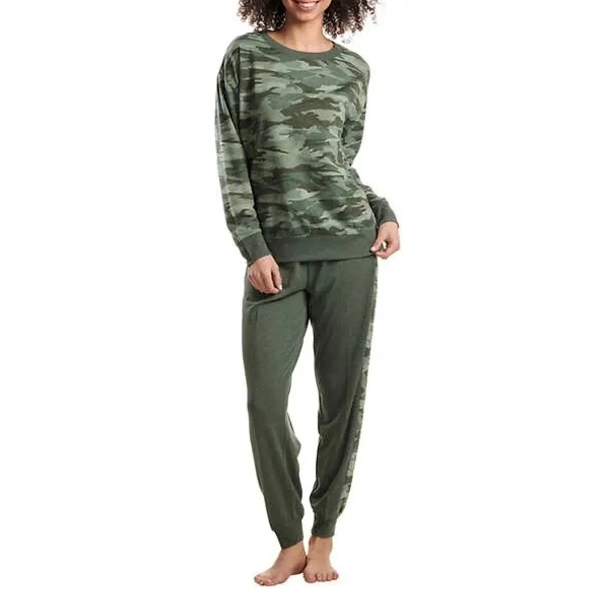 Splendid Women's Plus 2-piece Ultra Soft PJ Camo Print Lounge Pajama Set