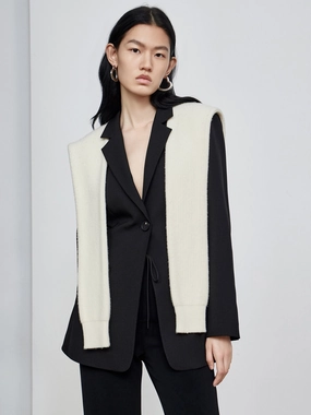 Splicing One Button Blazer Splicing One Button Blazer