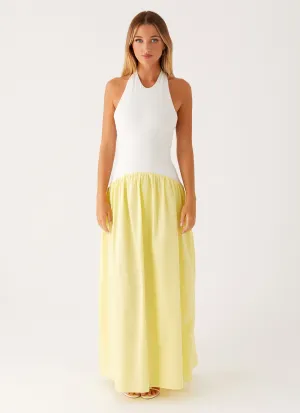 Year-Round Wear Elora Maxi Dress - Yellow Spliced