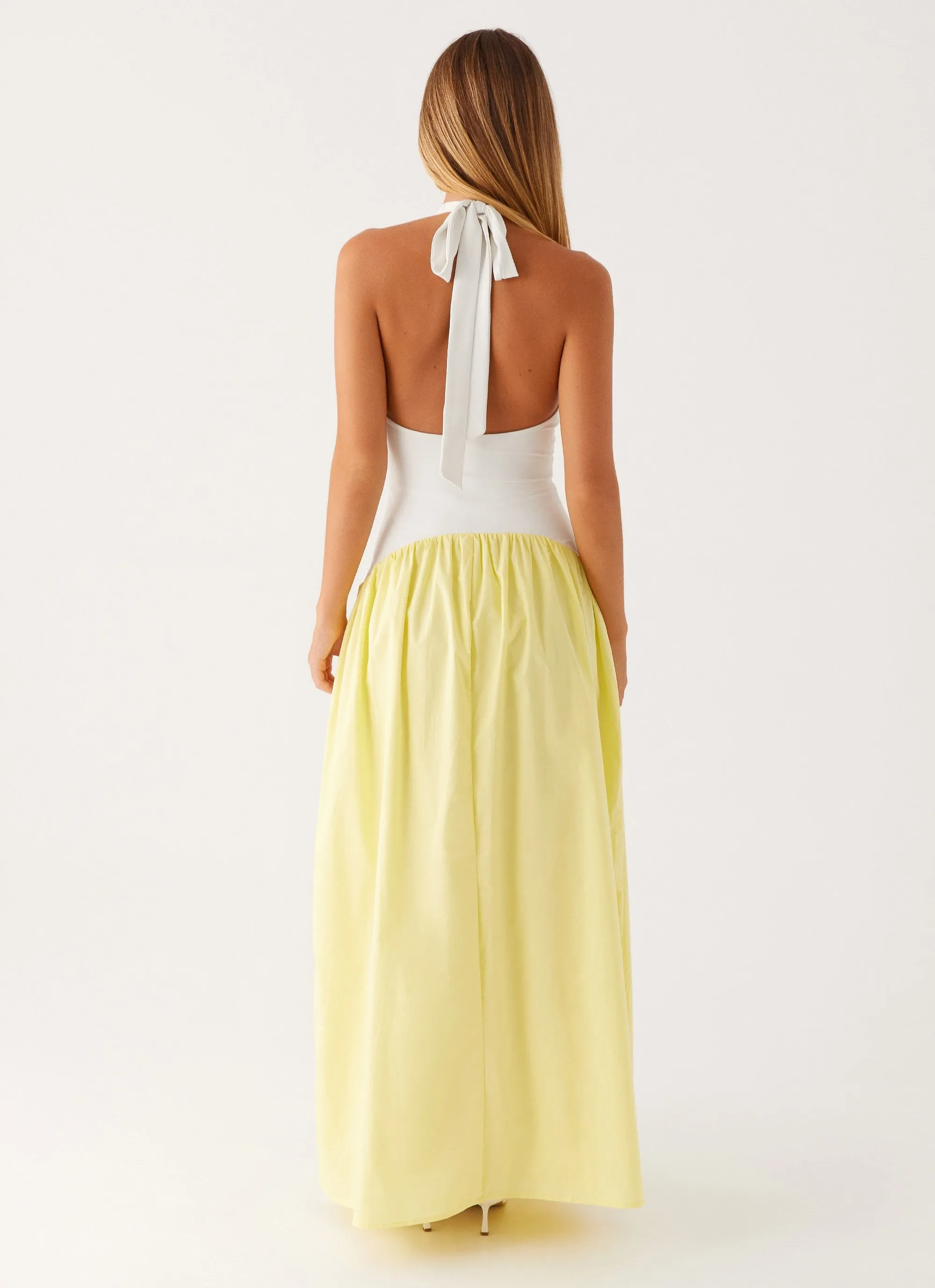 Effortless Comfort Breathable Cotton Elora Maxi Dress - Yellow Spliced