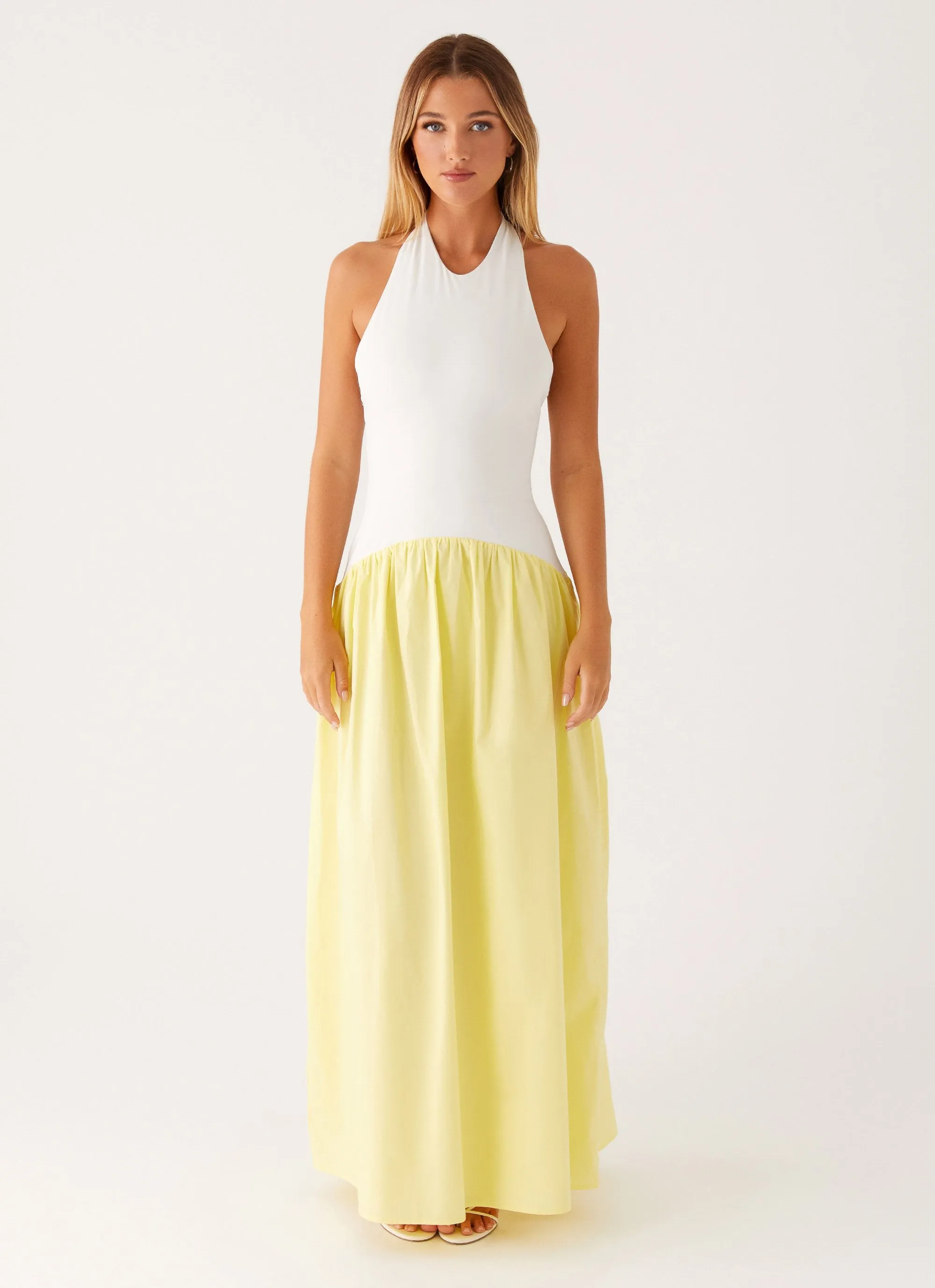 Year-Round Wear Elora Maxi Dress - Yellow Spliced