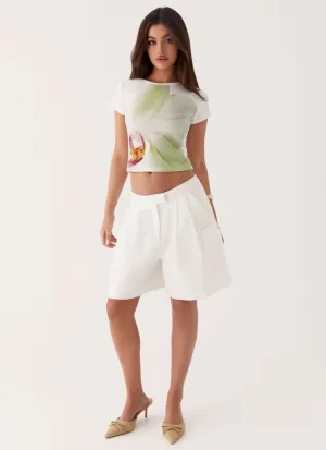 Sport Flex Fit Pistachio Lily Baby Tee - Green Easy to Style Pistachio Lily Baby Tee - Green