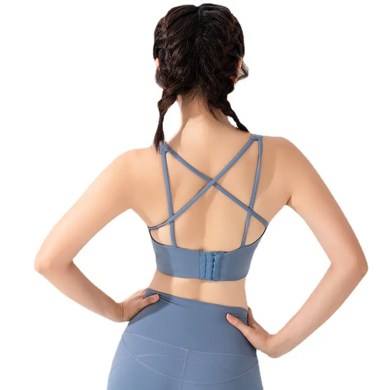 Sporty Innerwear Women Jogging Fitted Flattering Fitness braBare Back Yoga Tank Top Activewear
