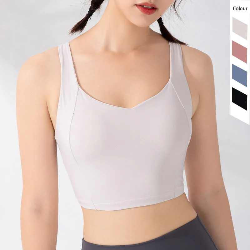 Sporty Innerwear Women Jogging Fitted Flattering Fitness braBare Back Yoga Tank Top Activewear