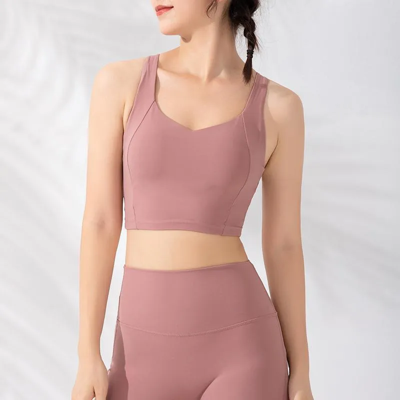 Sporty Innerwear Women Jogging Fitted Flattering Fitness braBare Back Yoga Tank Top Activewear