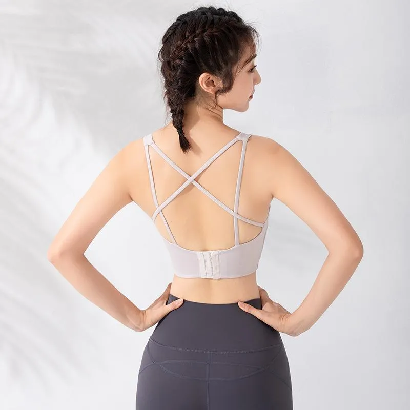 Sporty Innerwear Women Jogging Fitted Flattering Fitness braBare Back Yoga Tank Top Activewear