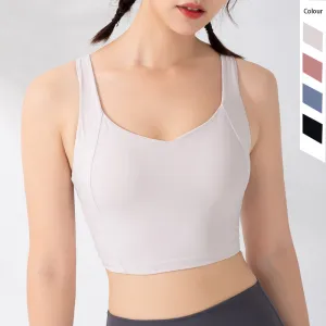 Sporty Innerwear Women Jogging Fitted Flattering Fitness braBare Back Yoga Tank Top Activewear