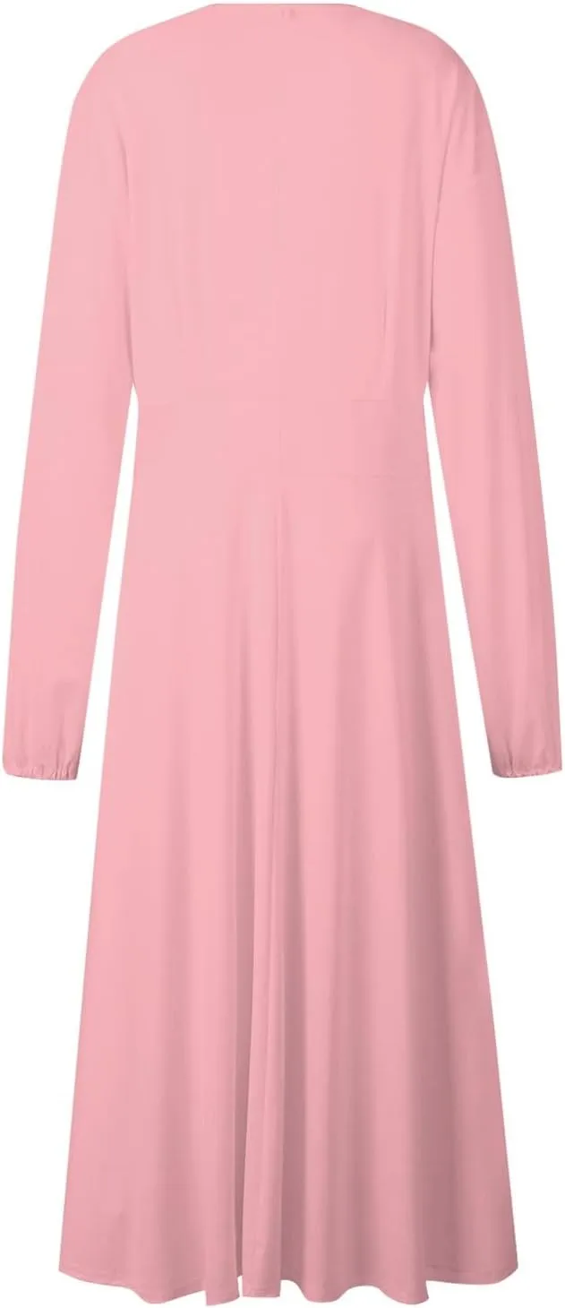 Spring Dresses for Women 2024 New Years Eve V-Neck Long Sleeve Gradient Plus Size Dresses for Curvy Formal Trendy
