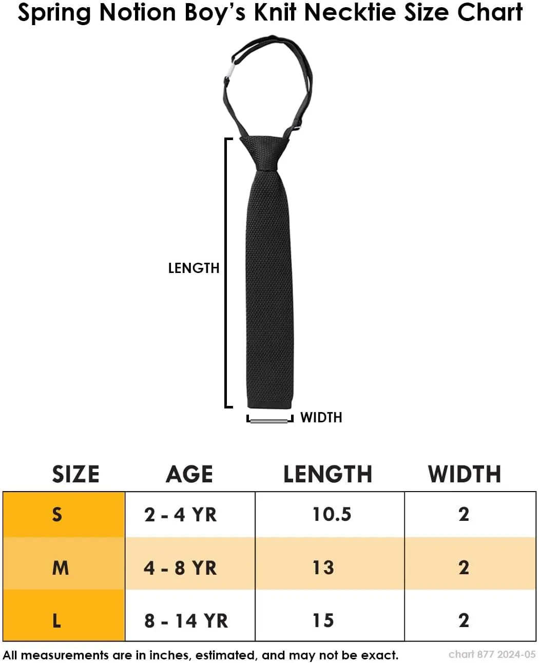 Spring Notion Boys' Pre-tied Knit Necktie with Adjustable Strap