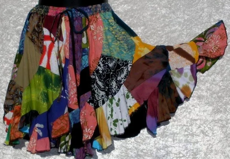Stacey's Patchwork Short Swirl Skirt