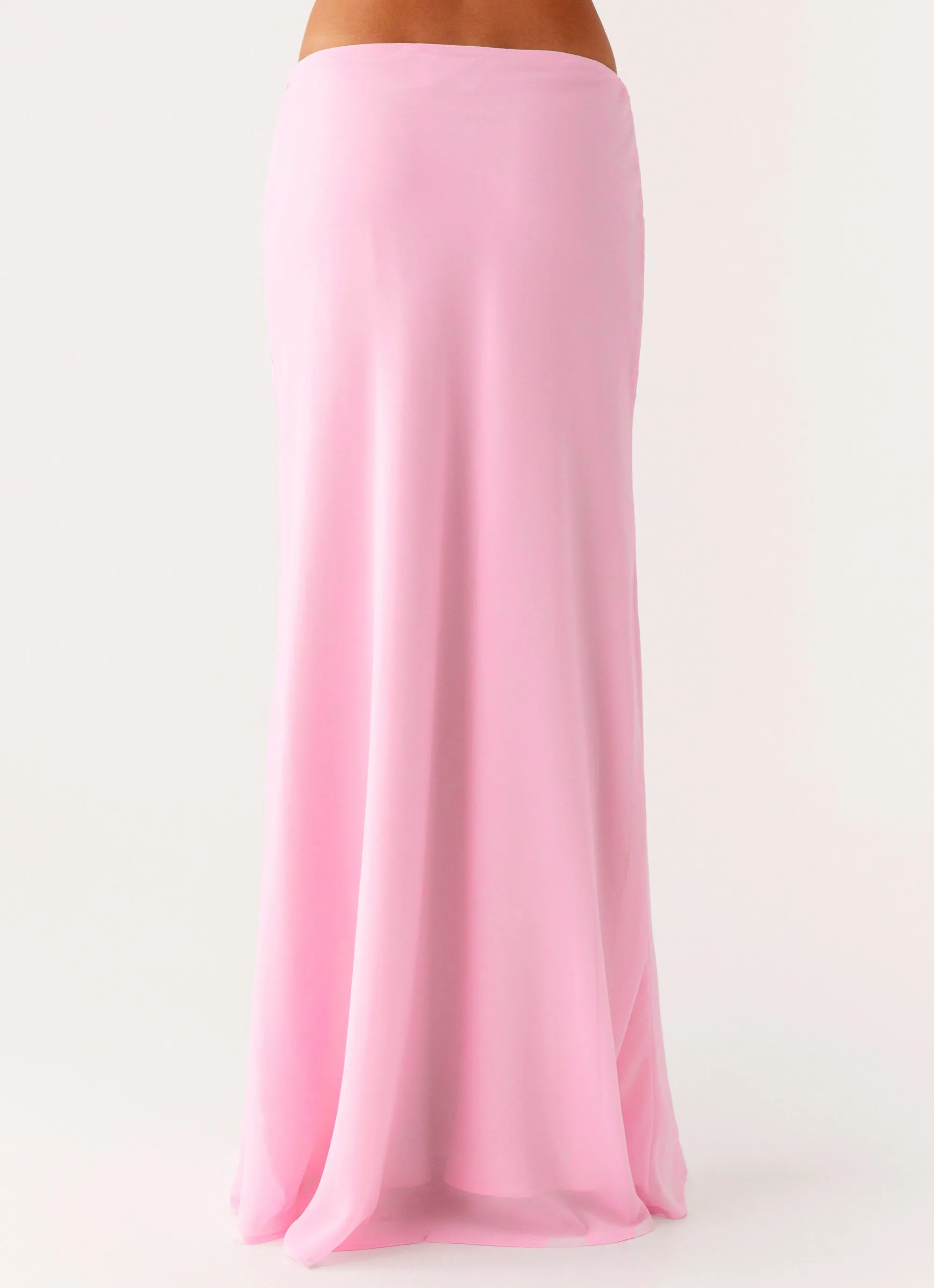 Fashion Mood Wrinkle Resistant Finish Star Girl Maxi Skirt - Baby Pink