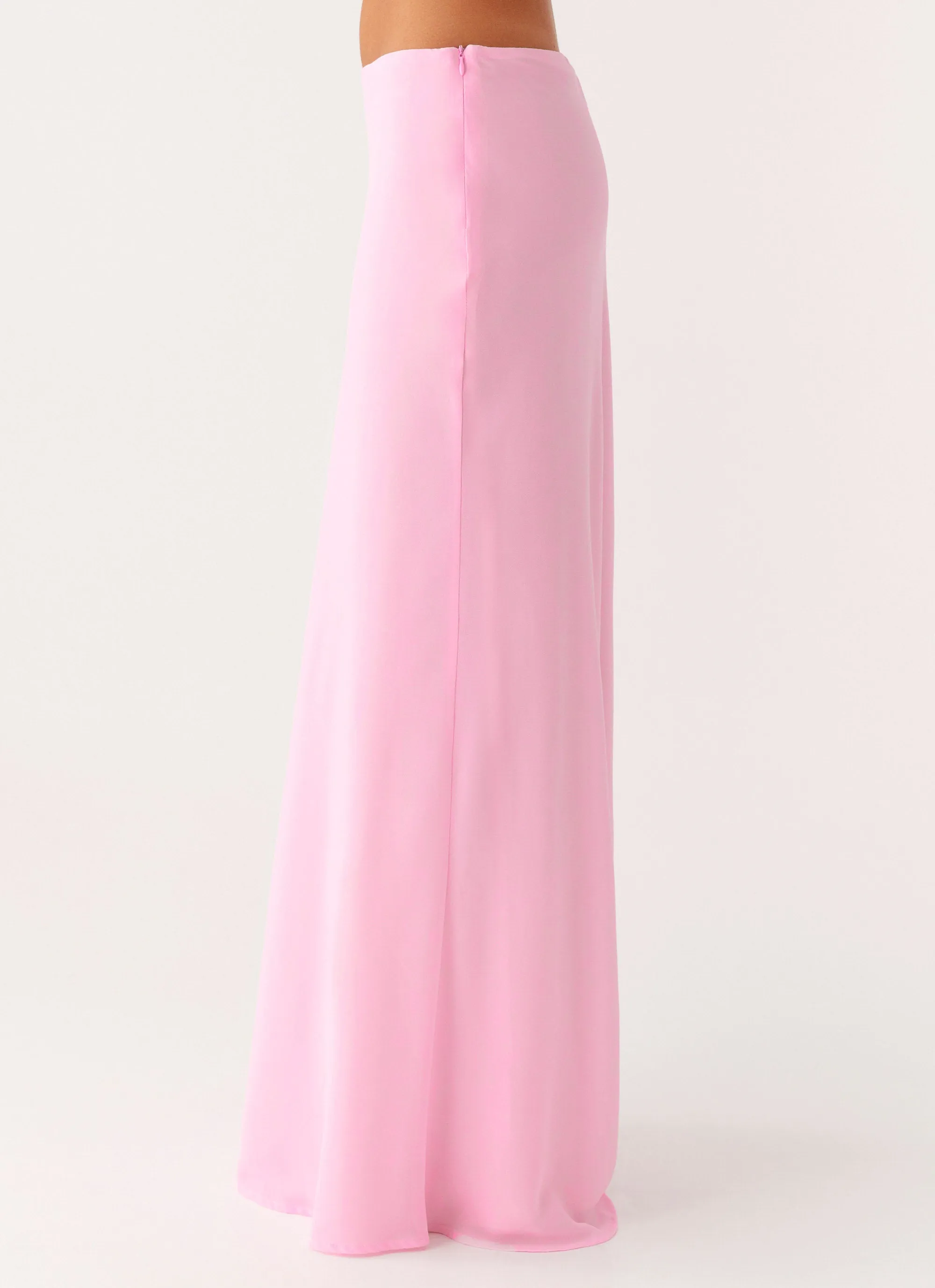 Star Girl Maxi Skirt - Baby Pink Hidden Zipper