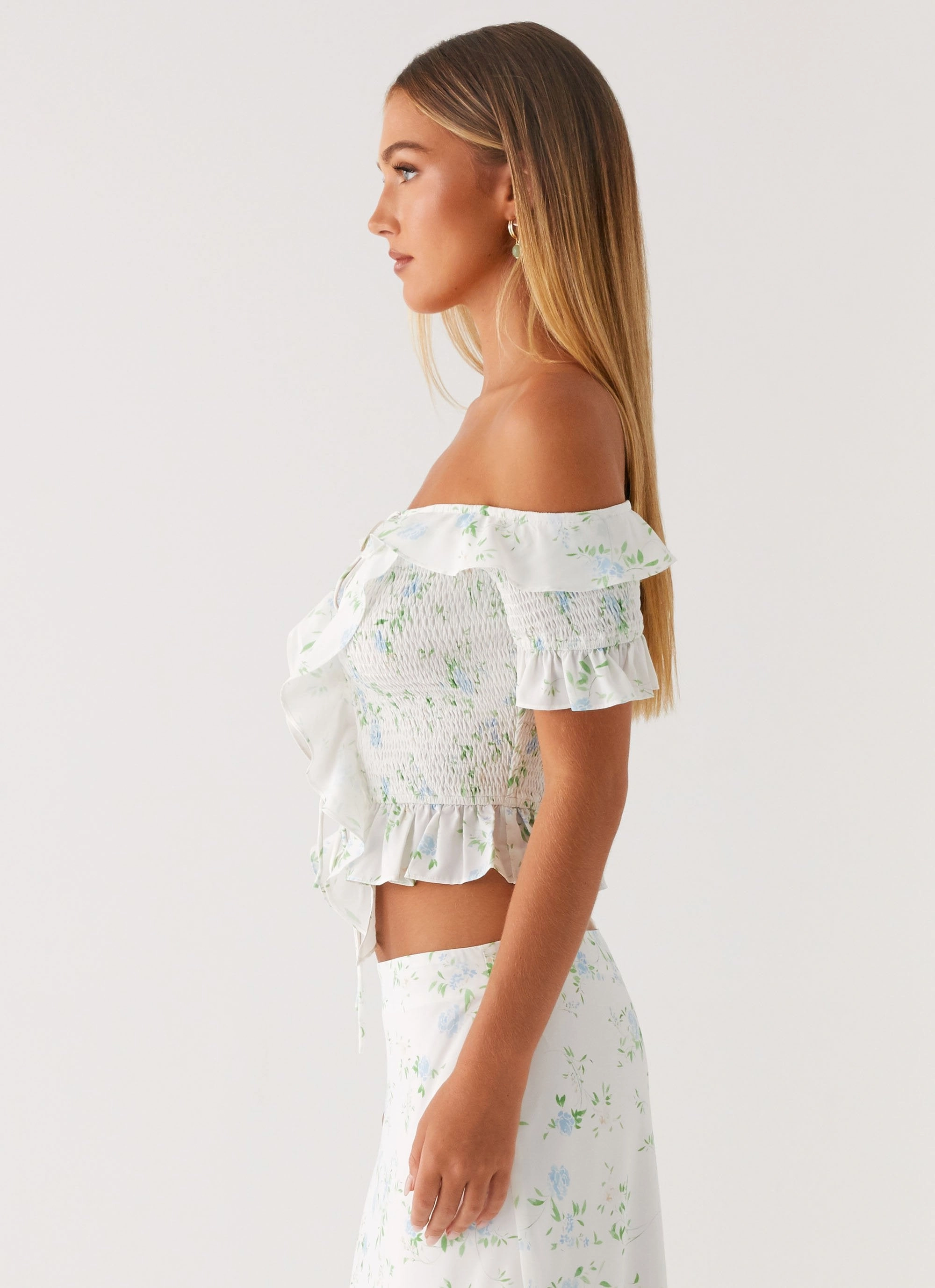 Reflective Trims Star Girl Top - Vintage Ditsy Floral