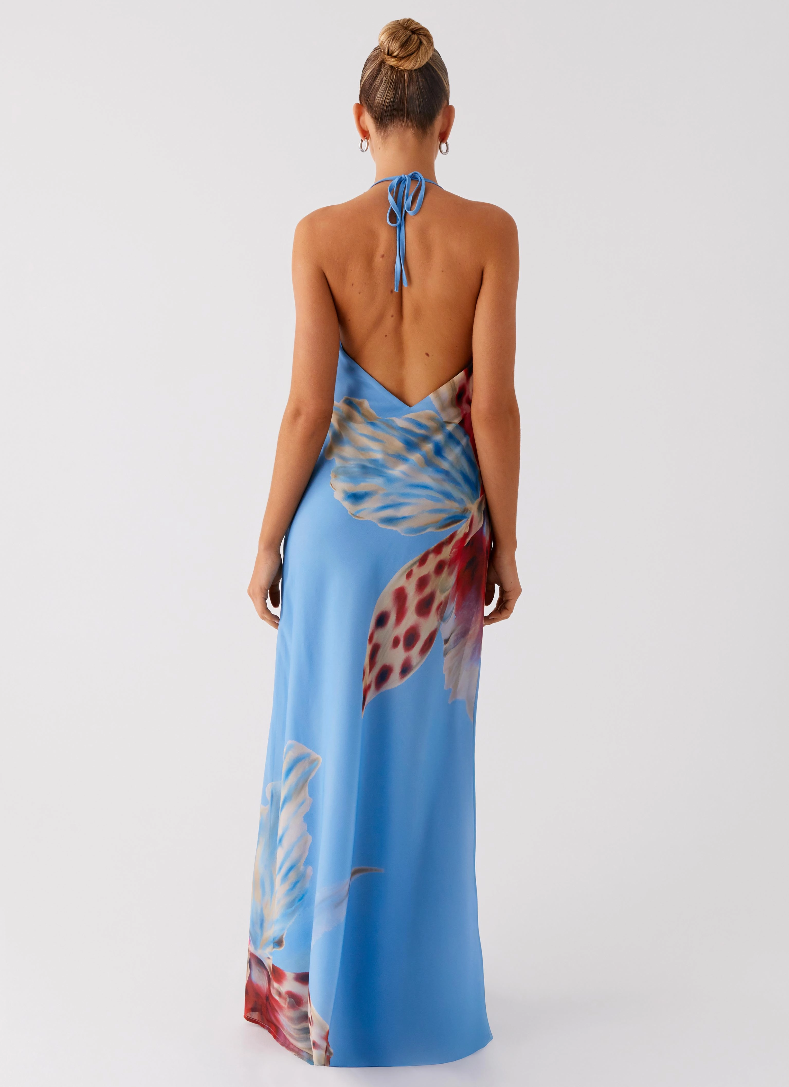 Stars Align Cowl Maxi Dress - Deep Sea Bloom Signature-Style