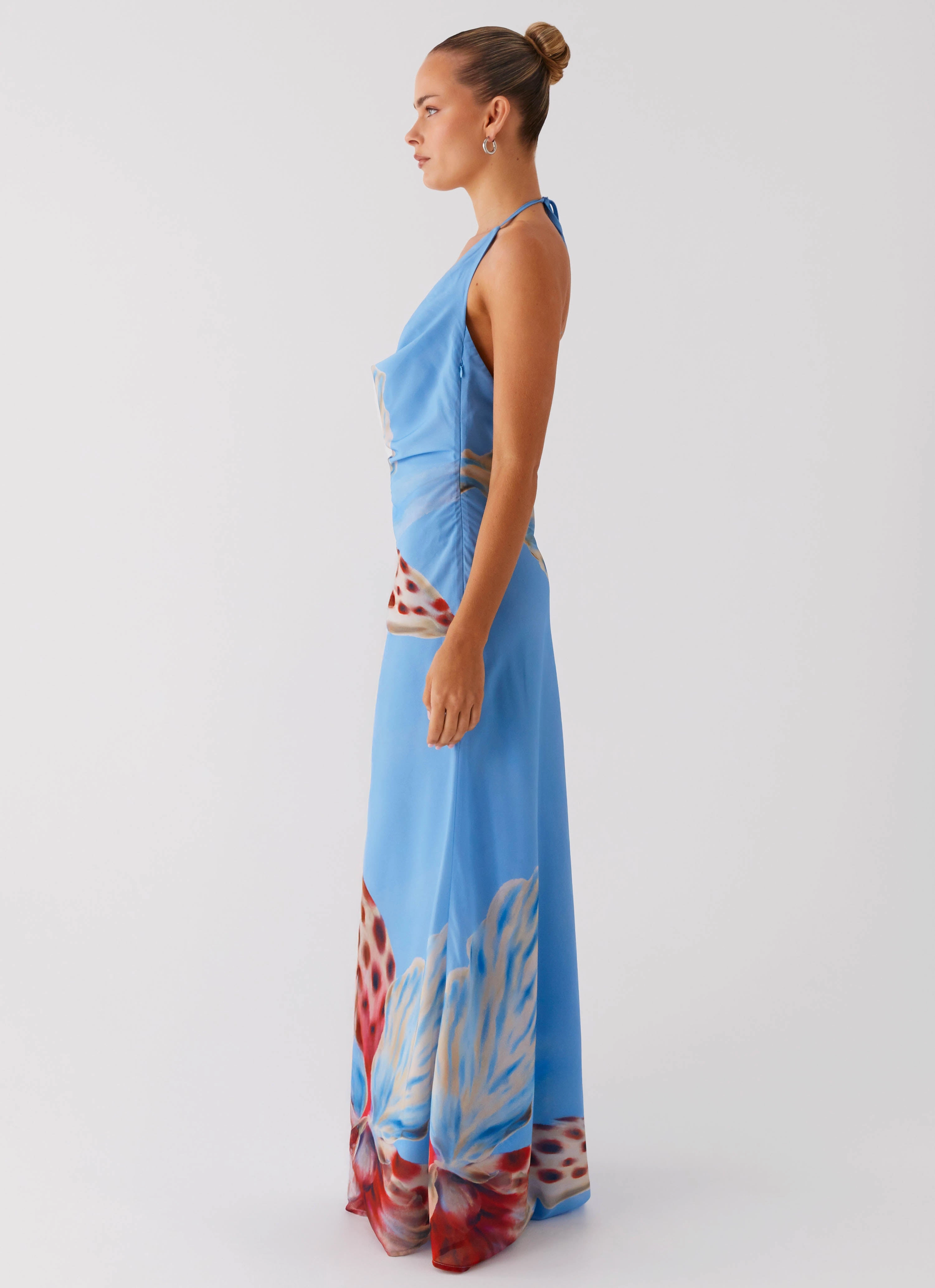 Stars Align Cowl Maxi Dress - Deep Sea Bloom Comfortable Style Luxe style