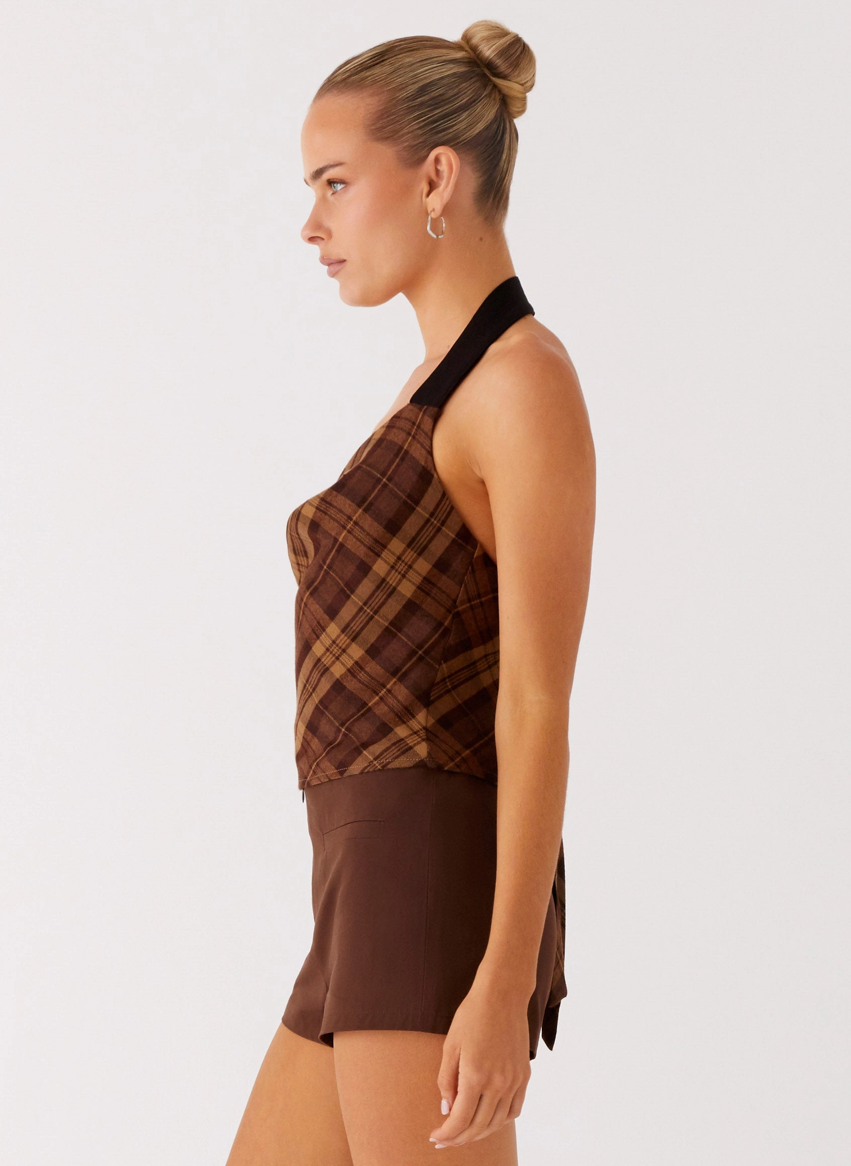 PreWashed Quick Release Fastener Stateside Cowl Top - Plaid