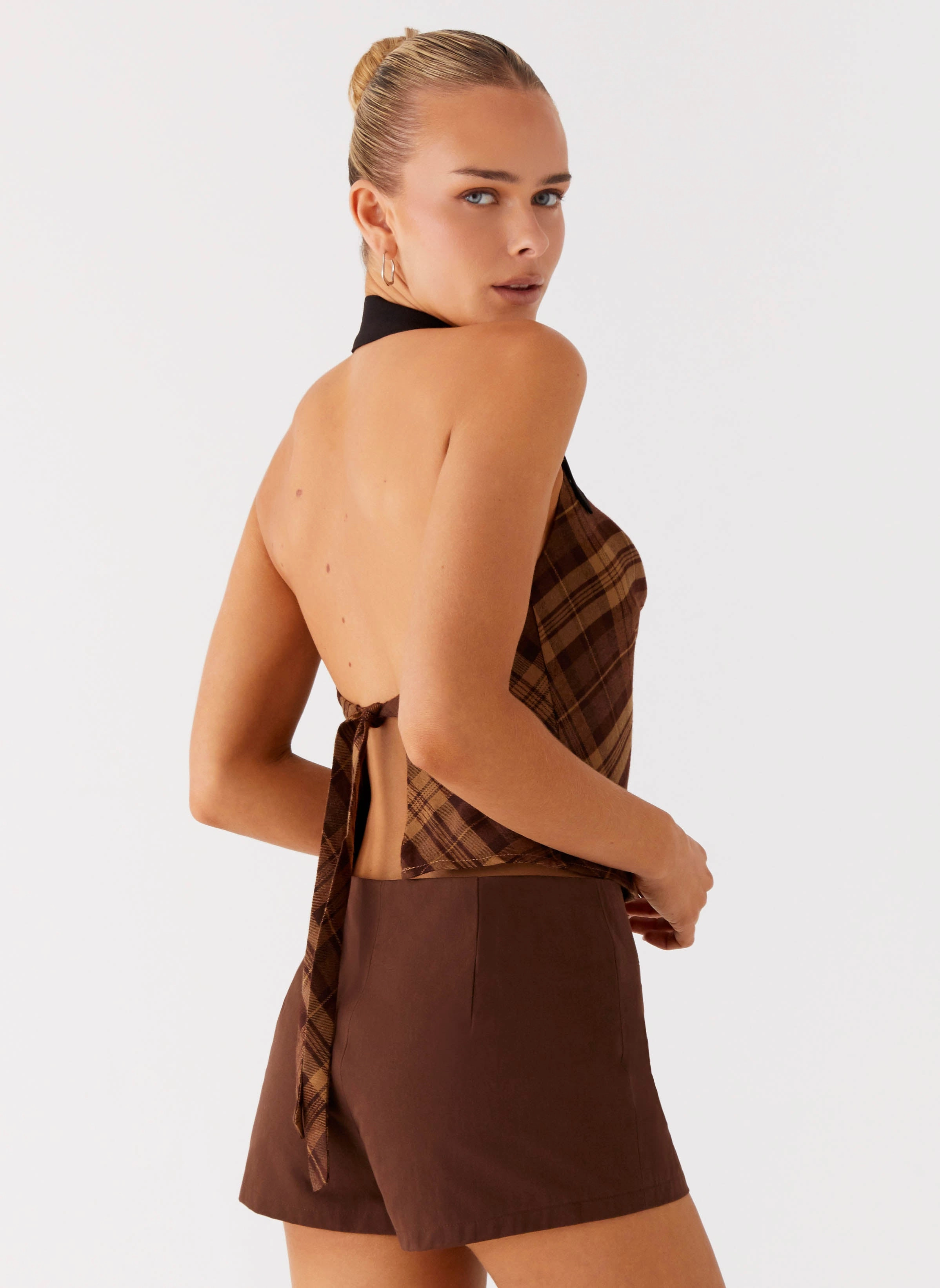 Stateside Cowl Top - Plaid AdaptiveFitFabric summer top