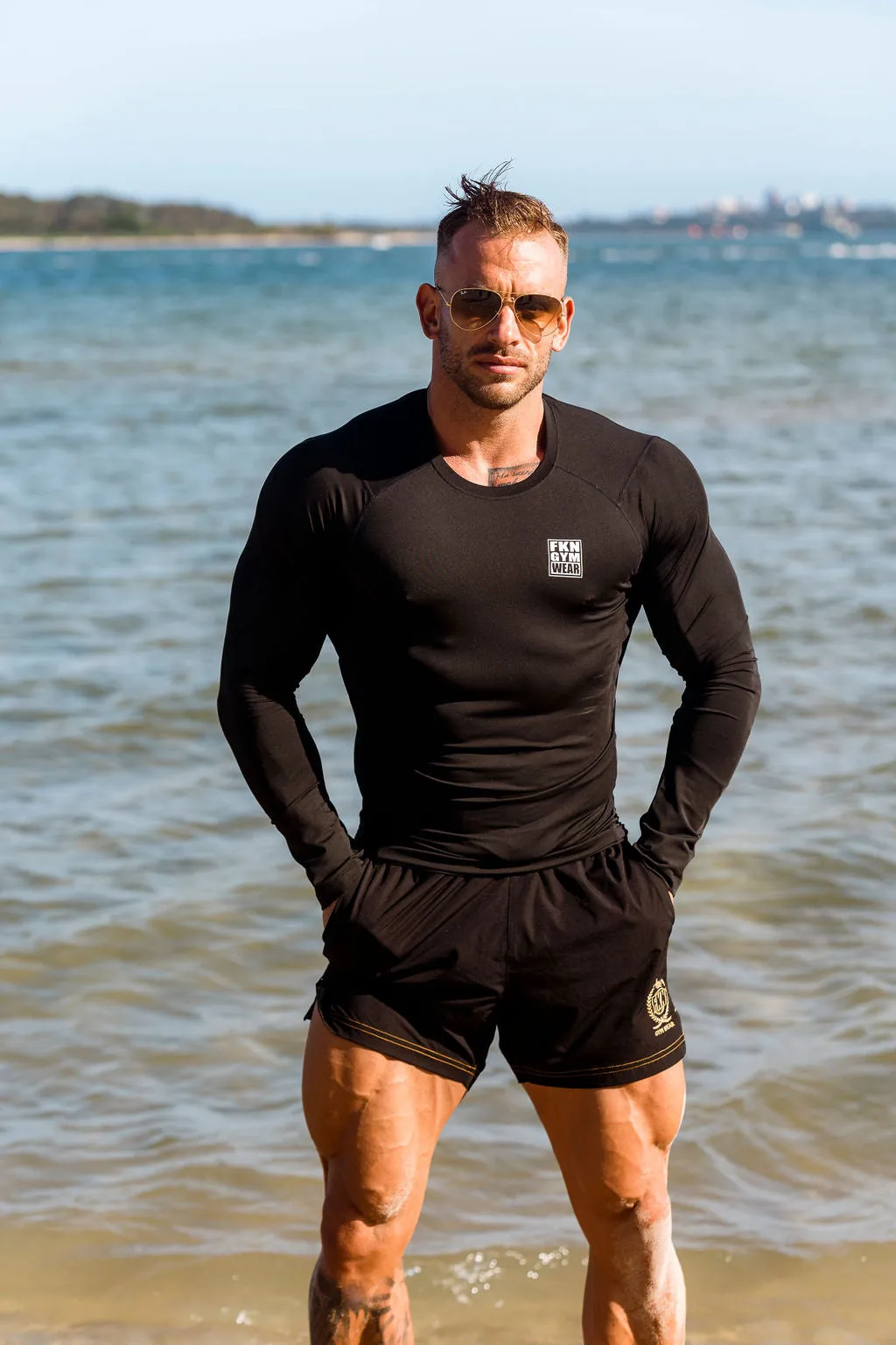 Steel Classic Gold | Men's Gym Shorts | Black & Gold