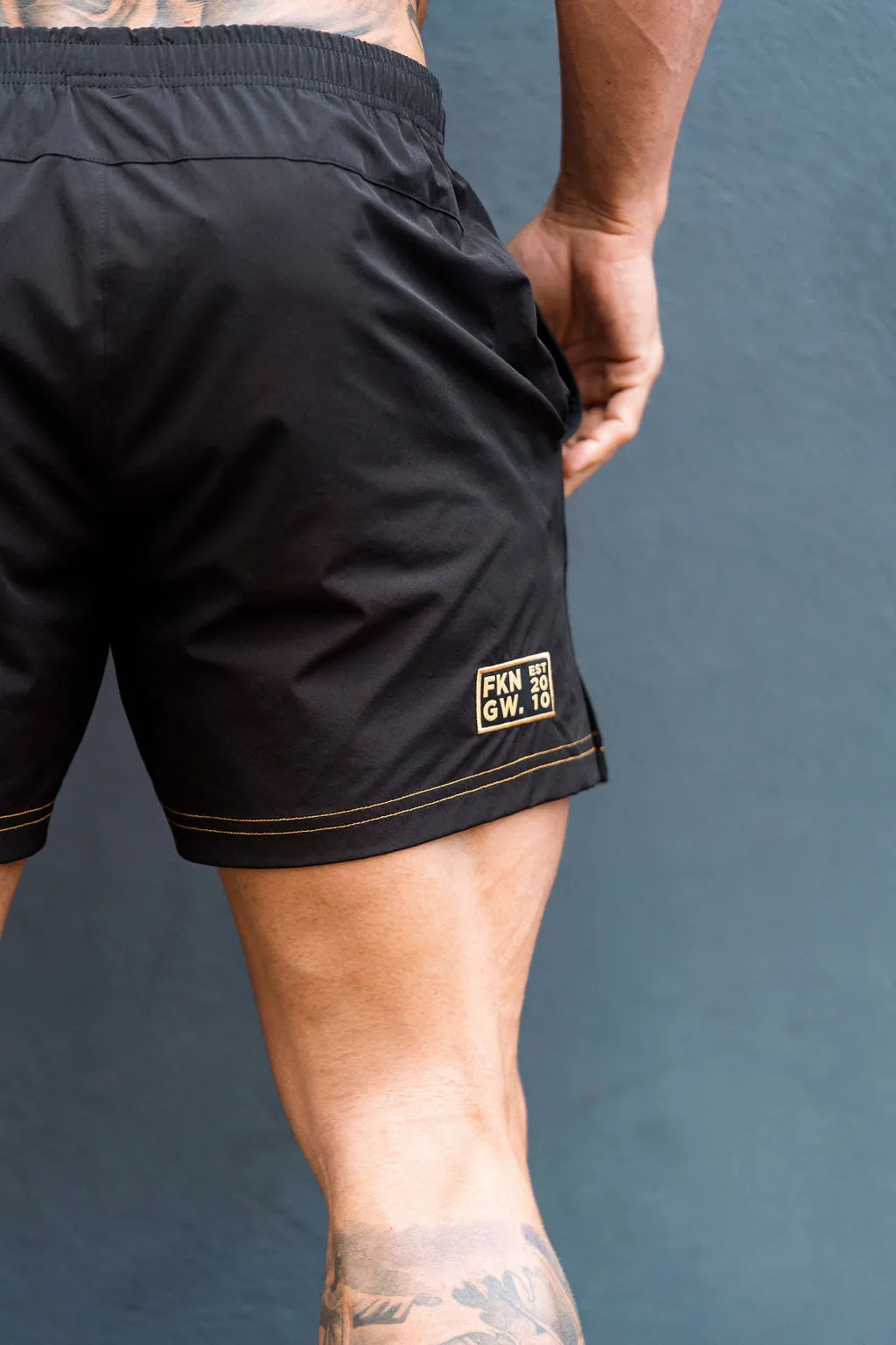 Steel Classic Gold | Men's Gym Shorts | Black & Gold