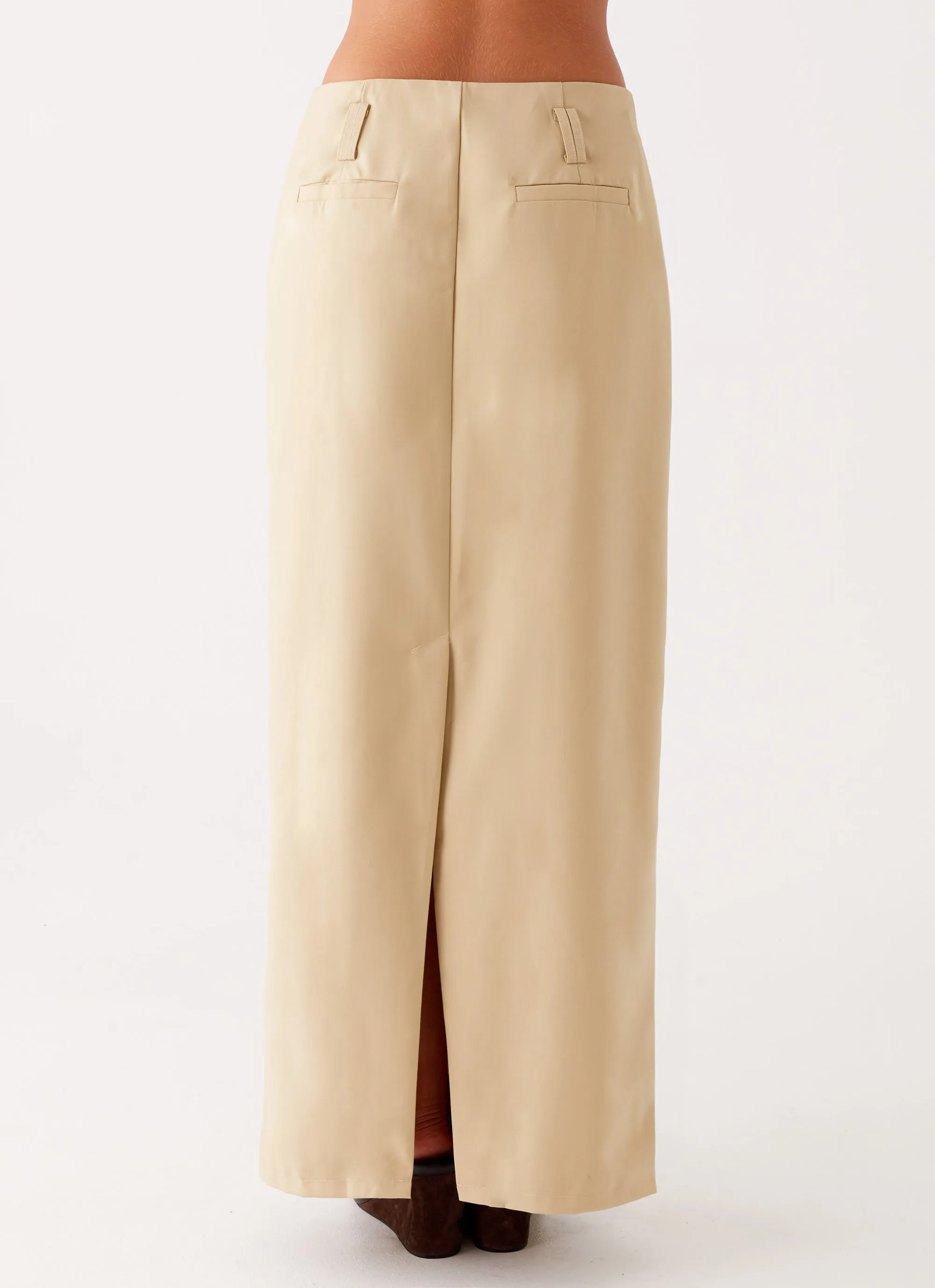 Daily Mood Stella Tailored Maxi Skirt - Beige