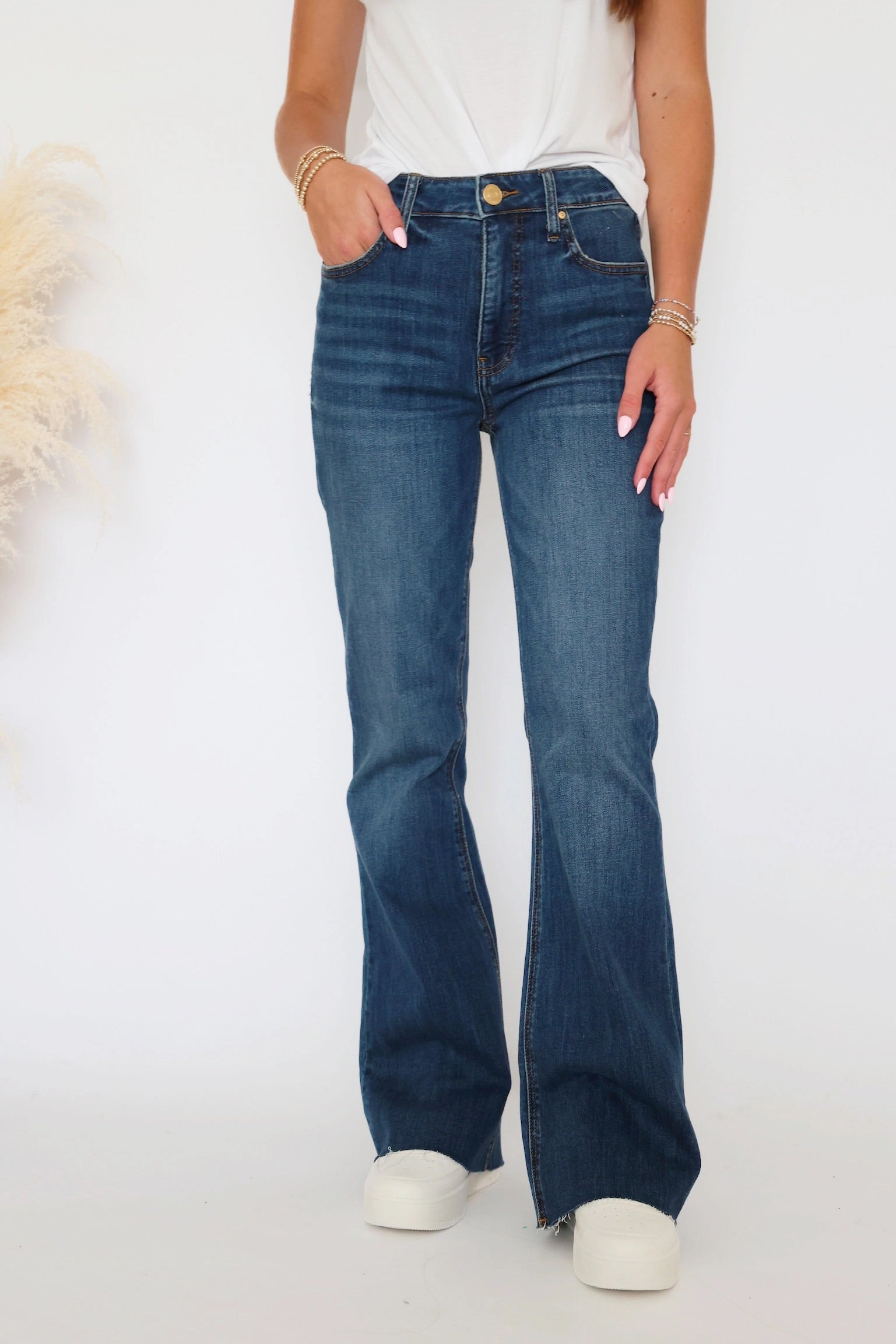 PocketDetails Stretch Waistband Design Stella Fab Ab Flare- Decent